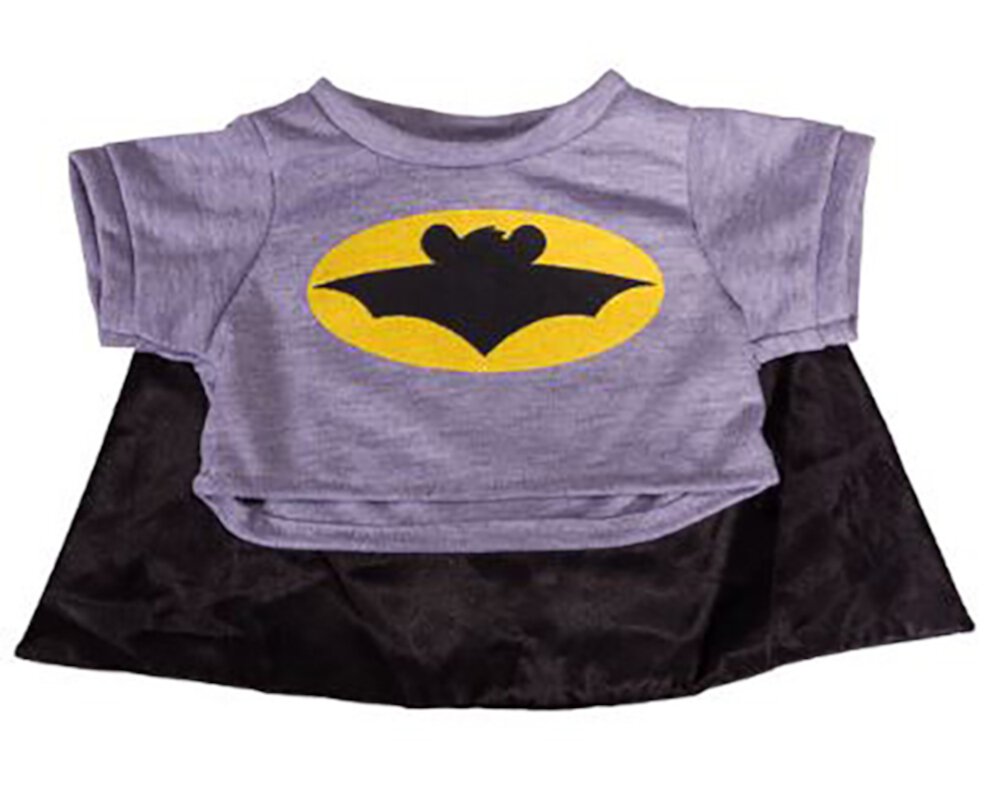 New Bat Bear T-Shirt With Cape Teddy Bear Clothes Fits Most 8" - 10" Stuffed Animals Stuffems Toy