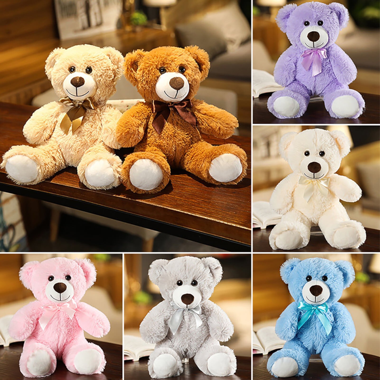 Chicmine Teddy Bear Plush Doll Huggable Stuffed Animal Toy PP Cotton Kids Christmas Gift for Birthday Party Valentine's Day Chicmine