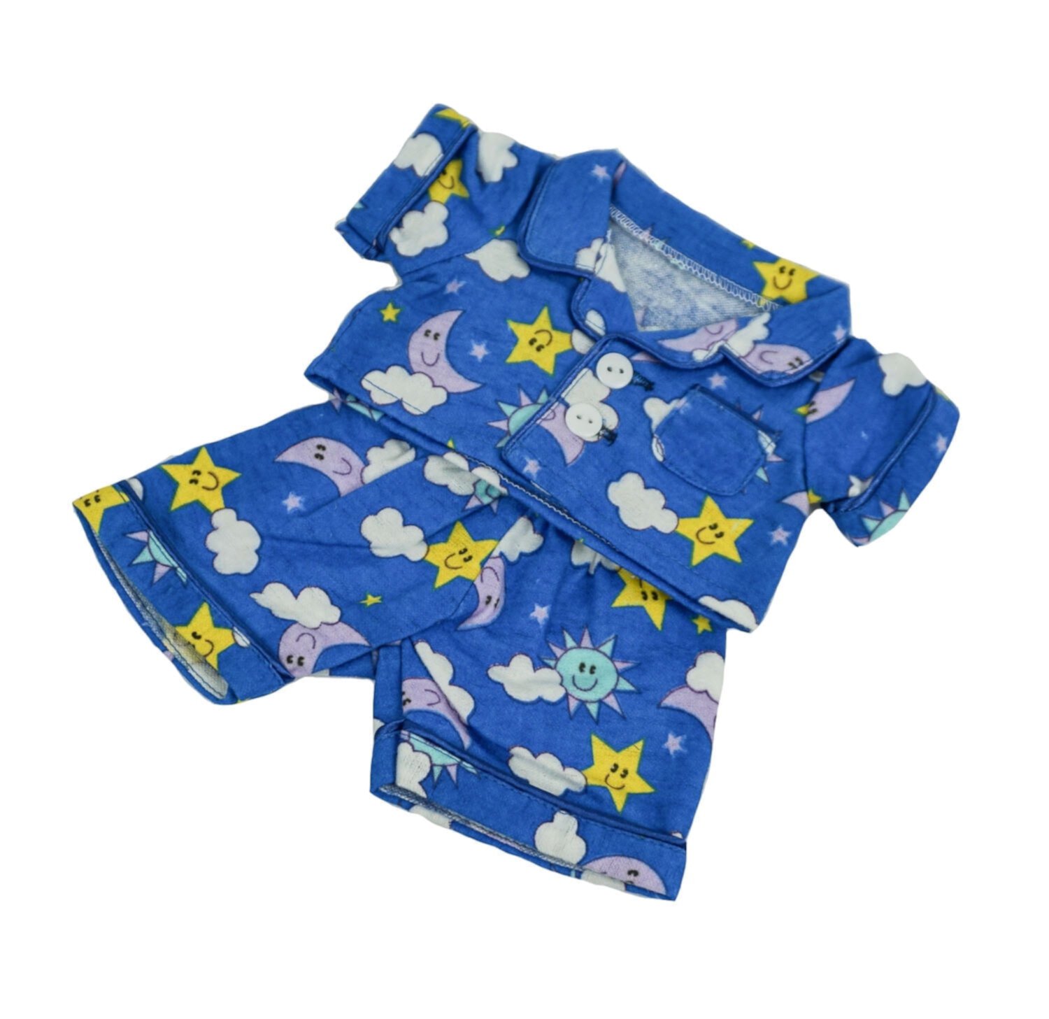 New Boys' Cotton Flannel Paj Blue Outfit Fits Most 8"-10" Teddy Bear Clothes Make Your Own Stuffed Animals Plush Gear