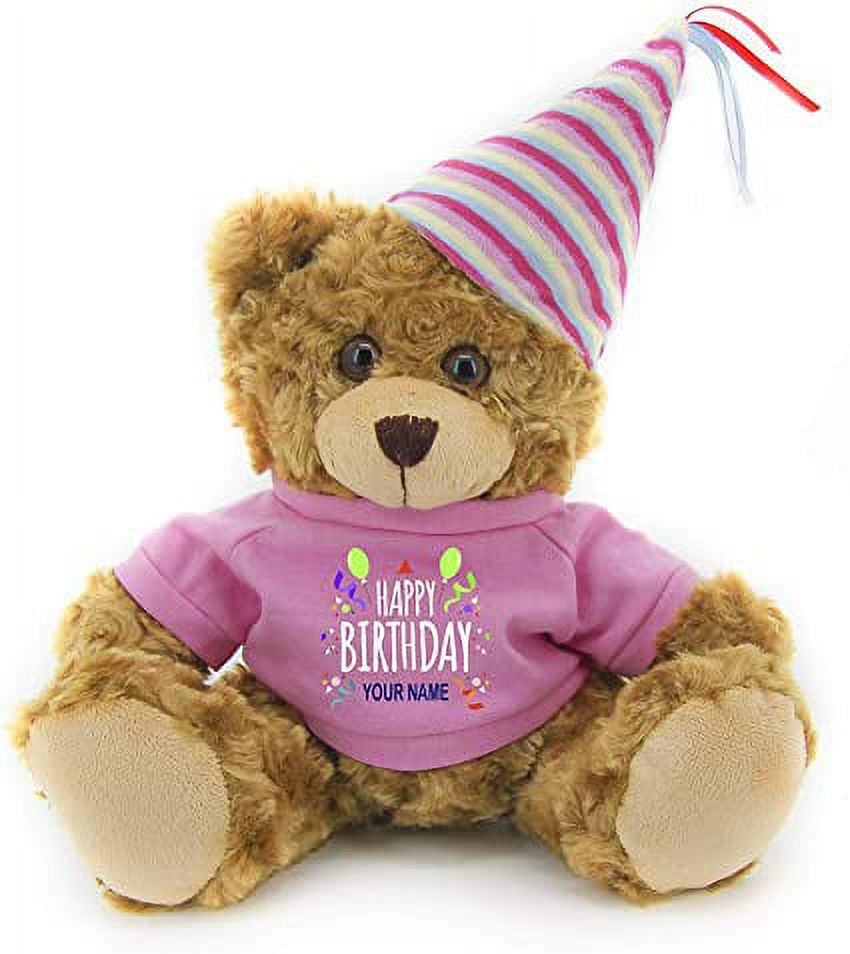 Plushland Plush Teddy Bear 12 Inches - Mocha Color for Birthday, Personalized Text, Name on T-Shirt, Party Favors Gift for Kids, Boys, Girls Made by aliens