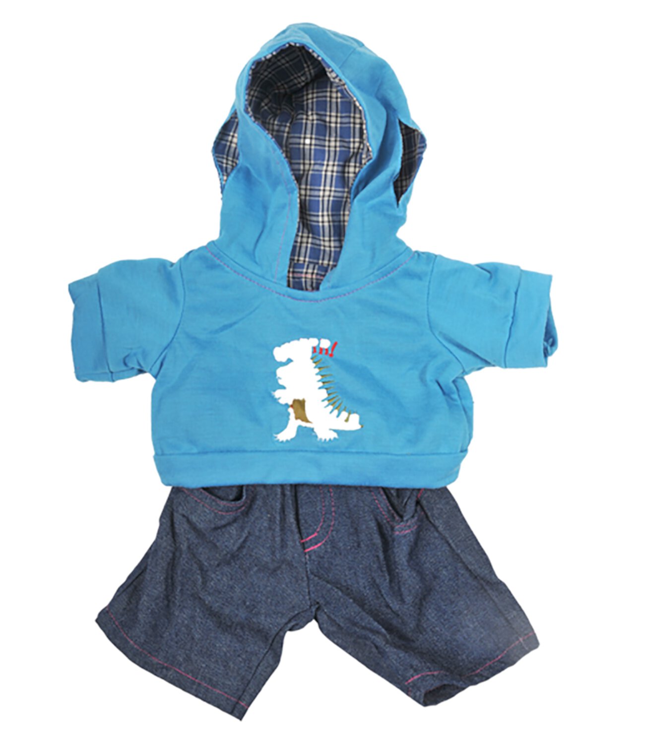 Dinosaur Hoodie w/Jeans Teddy Bear Clothes Outfit Fits Most 14" - 18" Build-a-Bear and Make Your Own Stuffed Animals Stuffems Toy