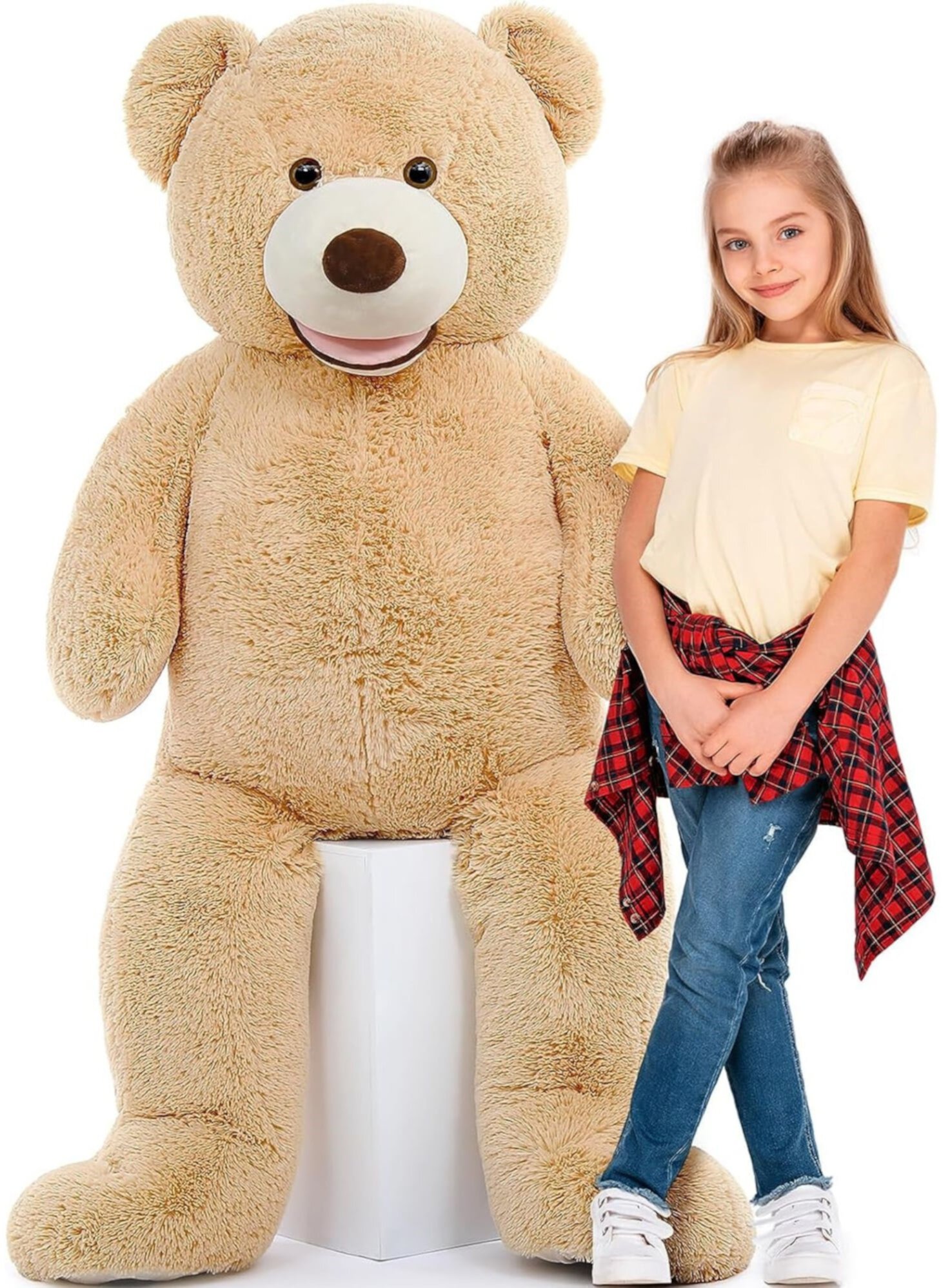 MorisMos Stuffed Animal Giant Teddy Bear with Footprints 39'' Plush Toy Morismos