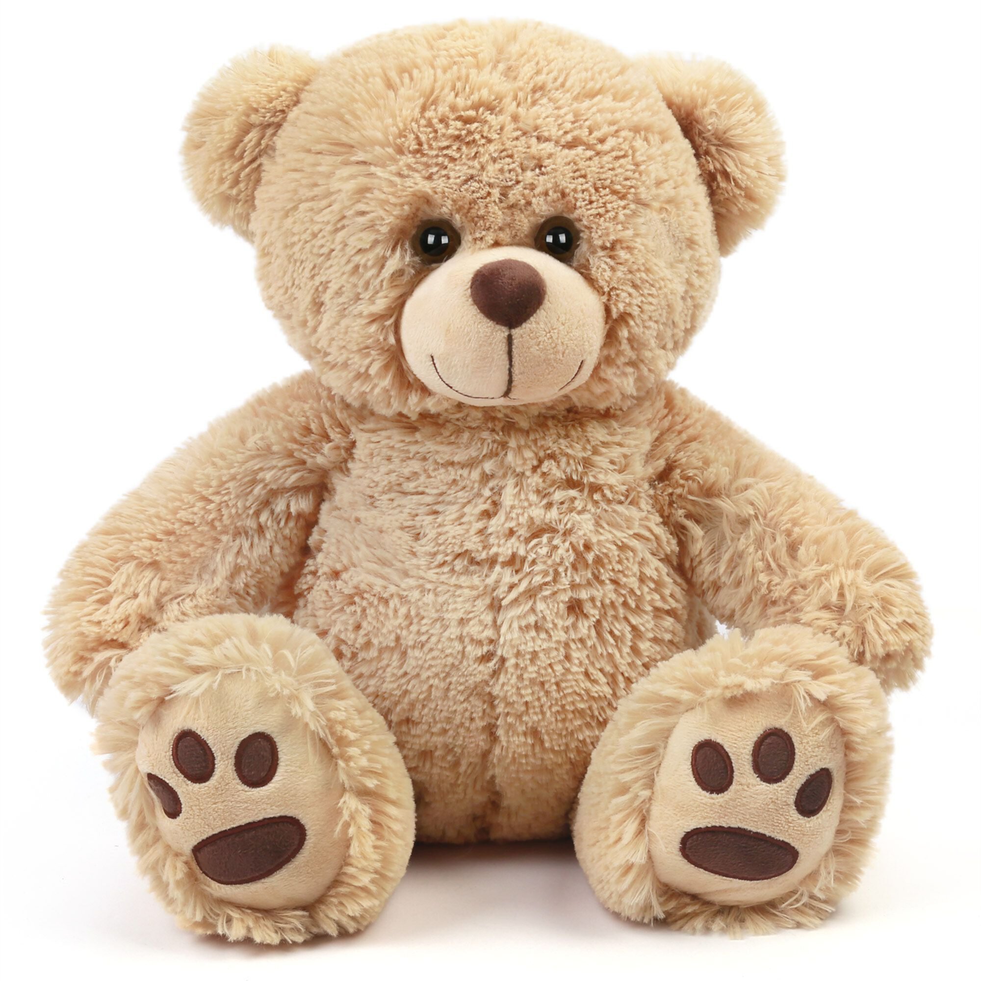 LotFancy 17" Brown Plush Bear with Footprints, Teddy Bear Stuffed Animals Gifts for Kids Girls LotFancy