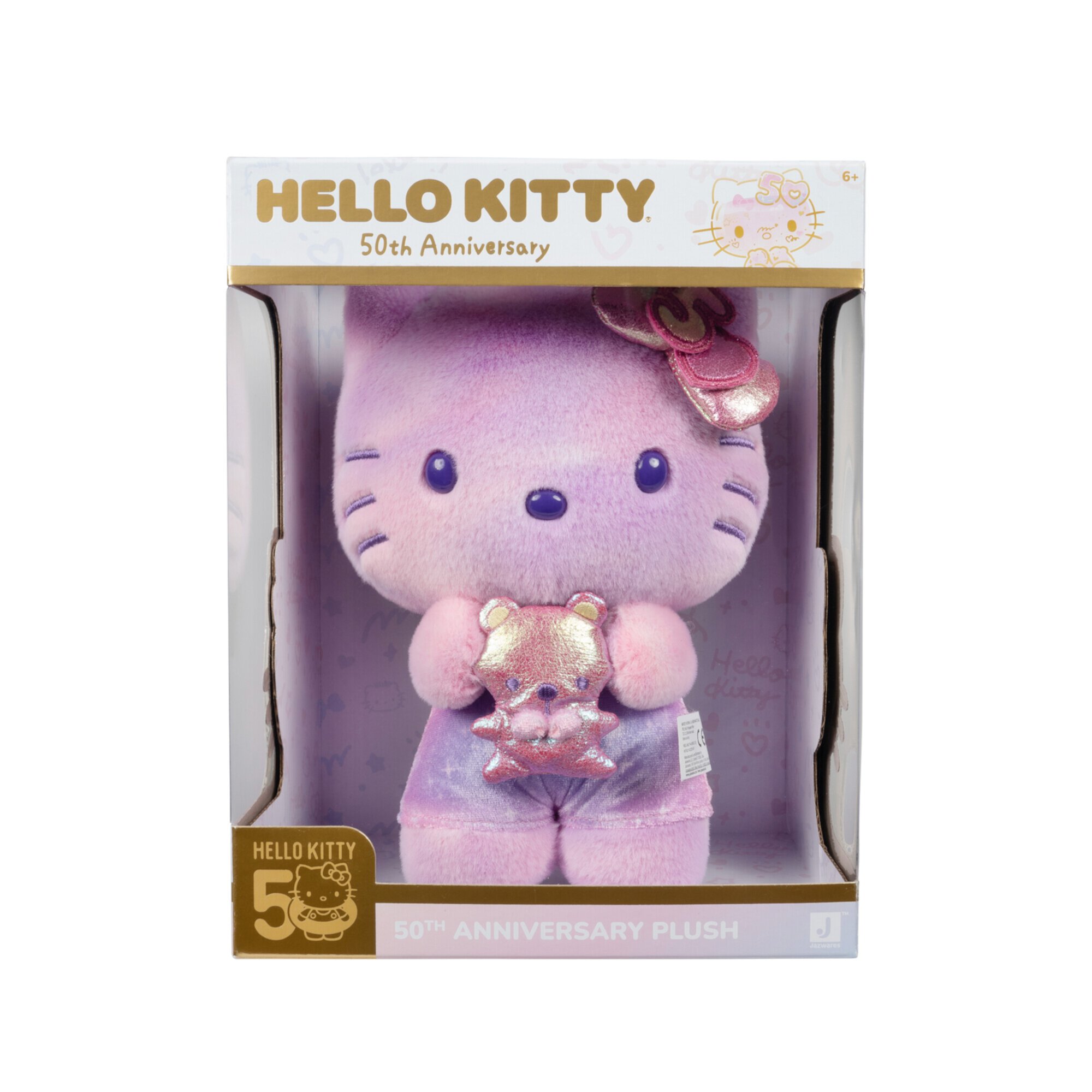 Hello Kitty and Friends, 50th Anniversary 8-inch Hello Kitty Plush with 50th Anniversary Teddy Bear Hello Kitty