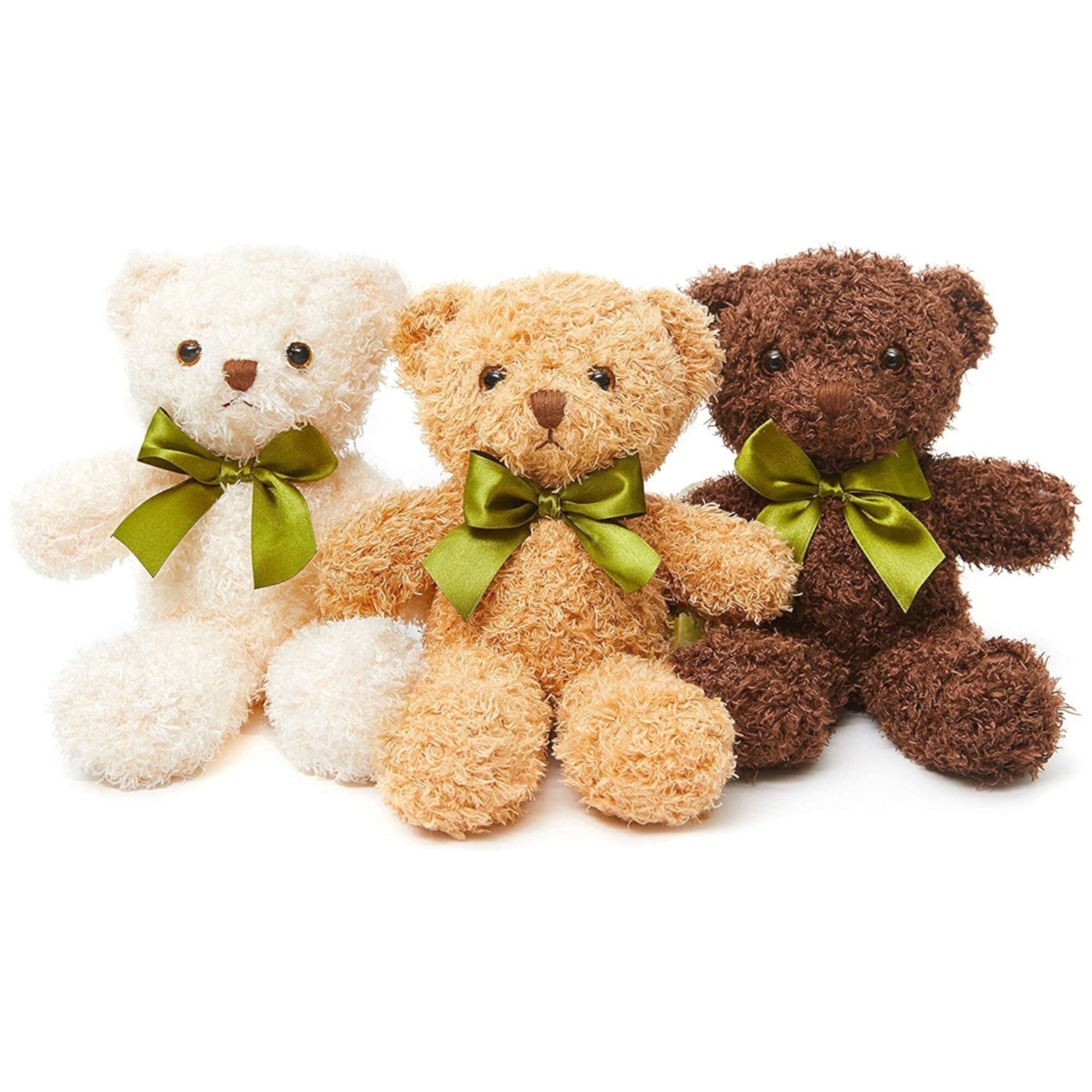 MorisMos 3 Packs Cute Teddy Bear Stuffed Animal with Bow Ties Plush Toys 9.8 Inch Morismos