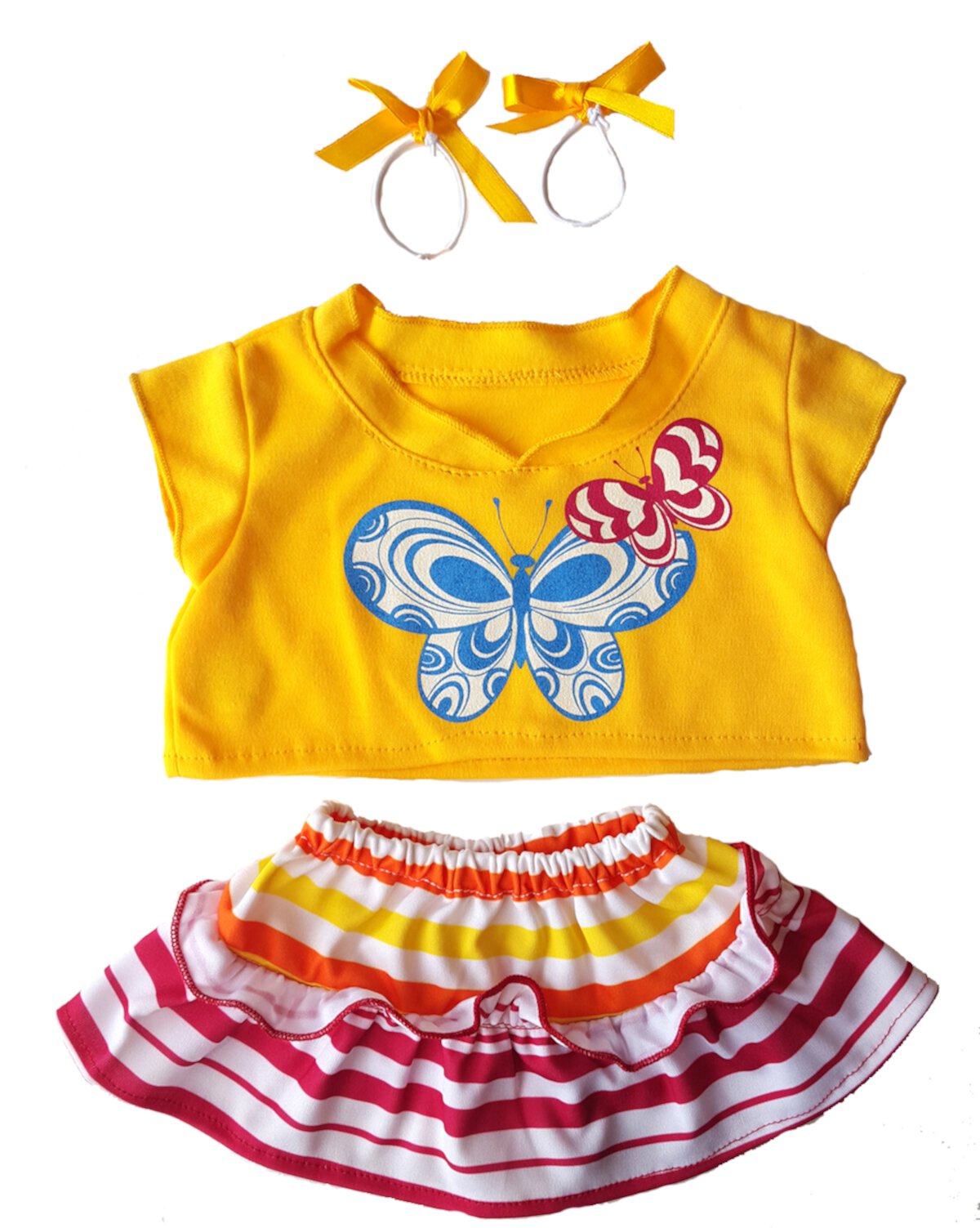 Butterfly Two-Piece Outfit Teddy Bear Clothes Fits Most 14" - 18" Build-a-bear and Make Your Own Stuffed Animals Stuffems Toy