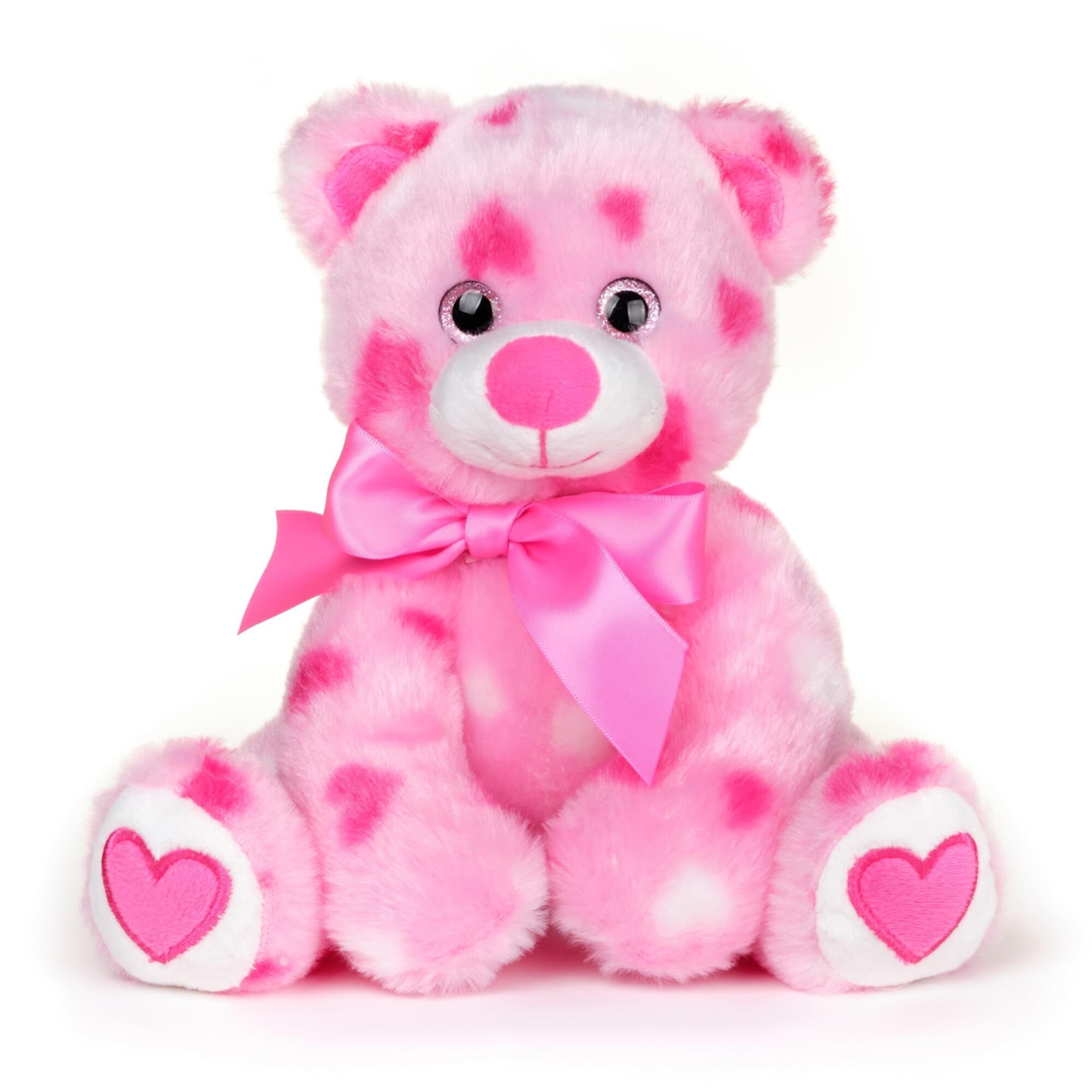 Bearington Collection Sweetheart Pink Plush Stuffed Animal Teddy Bear with Hearts, 8.5 inches for Child Bearington Collection