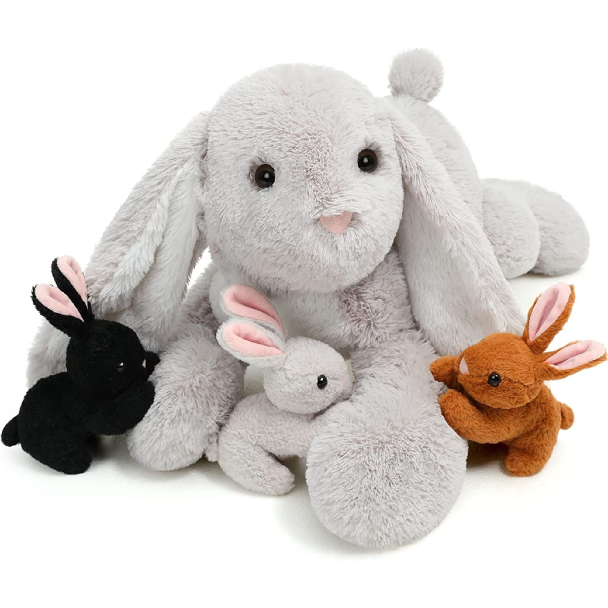 MorisMos 24'' Soft Stuffed Bunny and 3 Babies Rabbit Plush Visit the Morismos Store