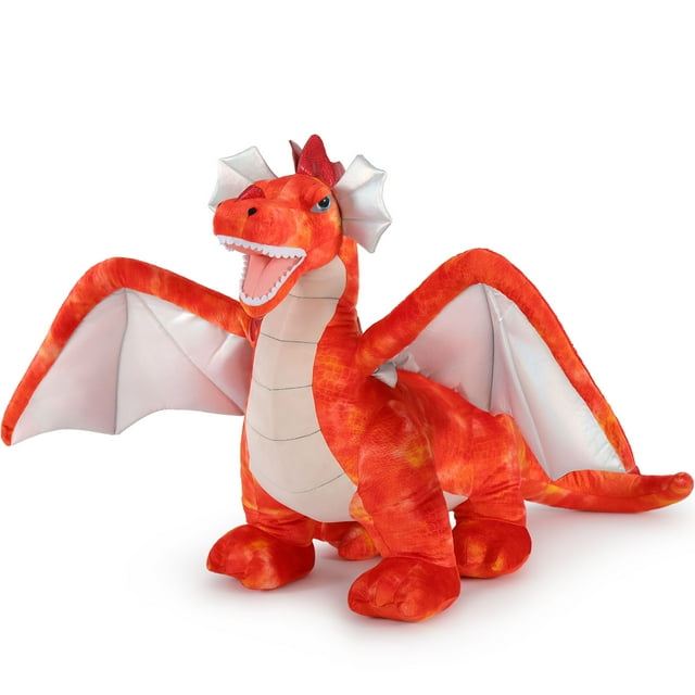 MorisMos 51" Jumbo Red Dragon Stuffed Animal with Giant Winged Morismos