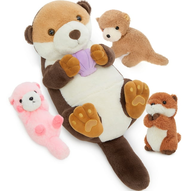 Muiteiur 5Pcs Seal Stuffed Animal 20'' Giant Seal Plush with 4 Babies Muiteiur