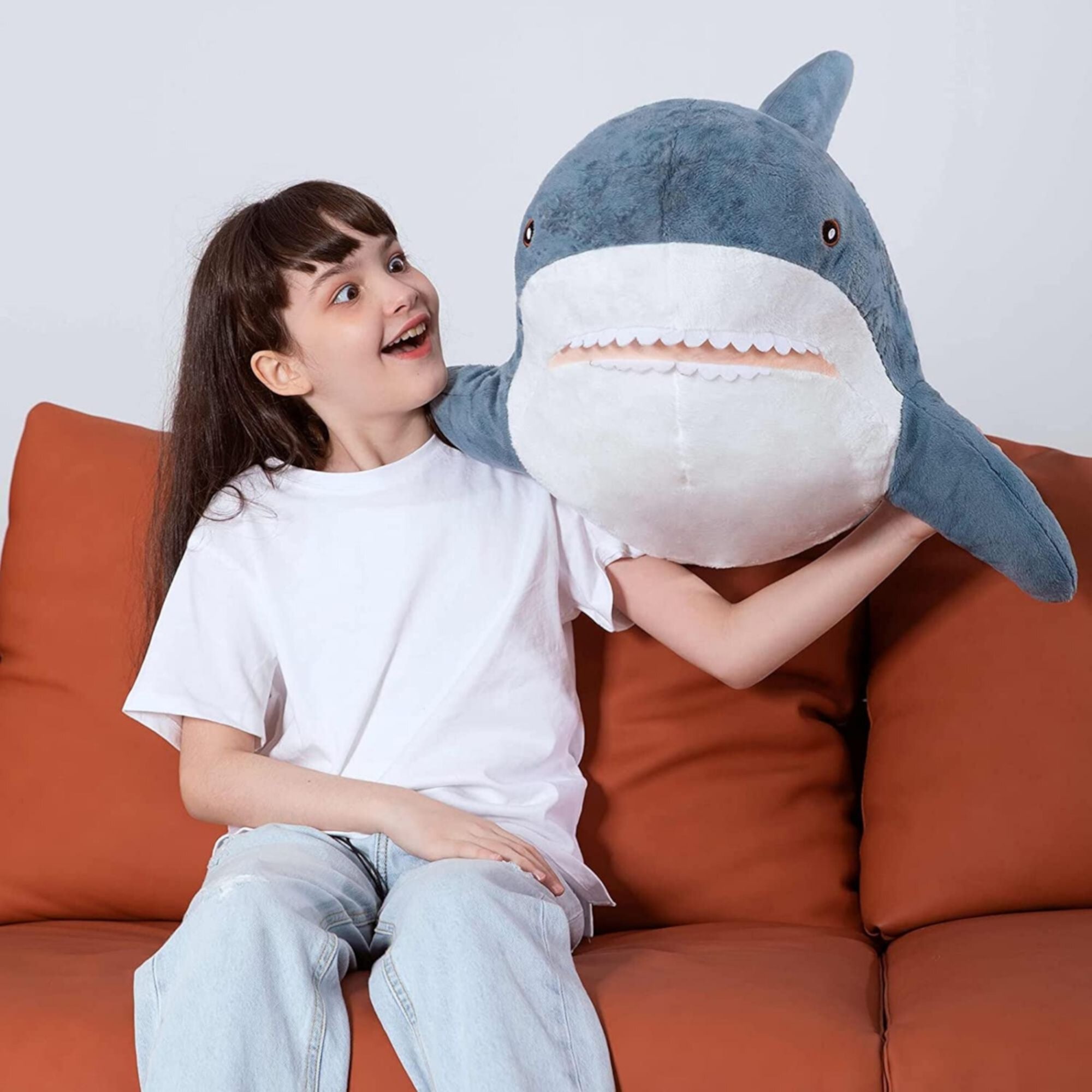 MorisMos Giant Shark Stuffed Animal 40" Soft Shark Plush Pillow Morismos