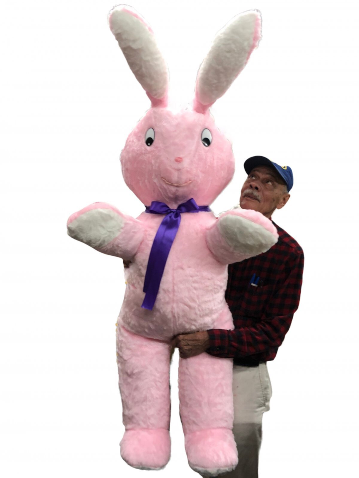 Giant Bunny Stuffed Animal in Big Box Fully Stuffed & Ready to Hug - 5 Foot Easter Rabbit Big Stuffed Plush Animal - Lifesize Pink Color Soft Plushie - Made in USA Product - Big Bunnies by Big Plush Big Plush