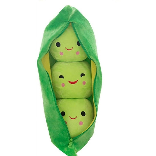 Kiddopark Giant Peas Pod Plush Toy Pea Pod Pillow Cute Pea Stuffed Toys Plant Doll(Green,25cm) Kiddopark