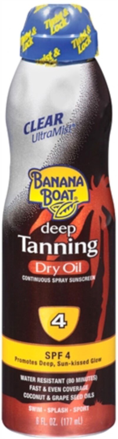 Banana Boat Boat UltraMist Continuous Spray Sunscreen, Deep Tanning Dry Oil, SPF 4, 6 oz (Pack of 3) BANANA BOAT