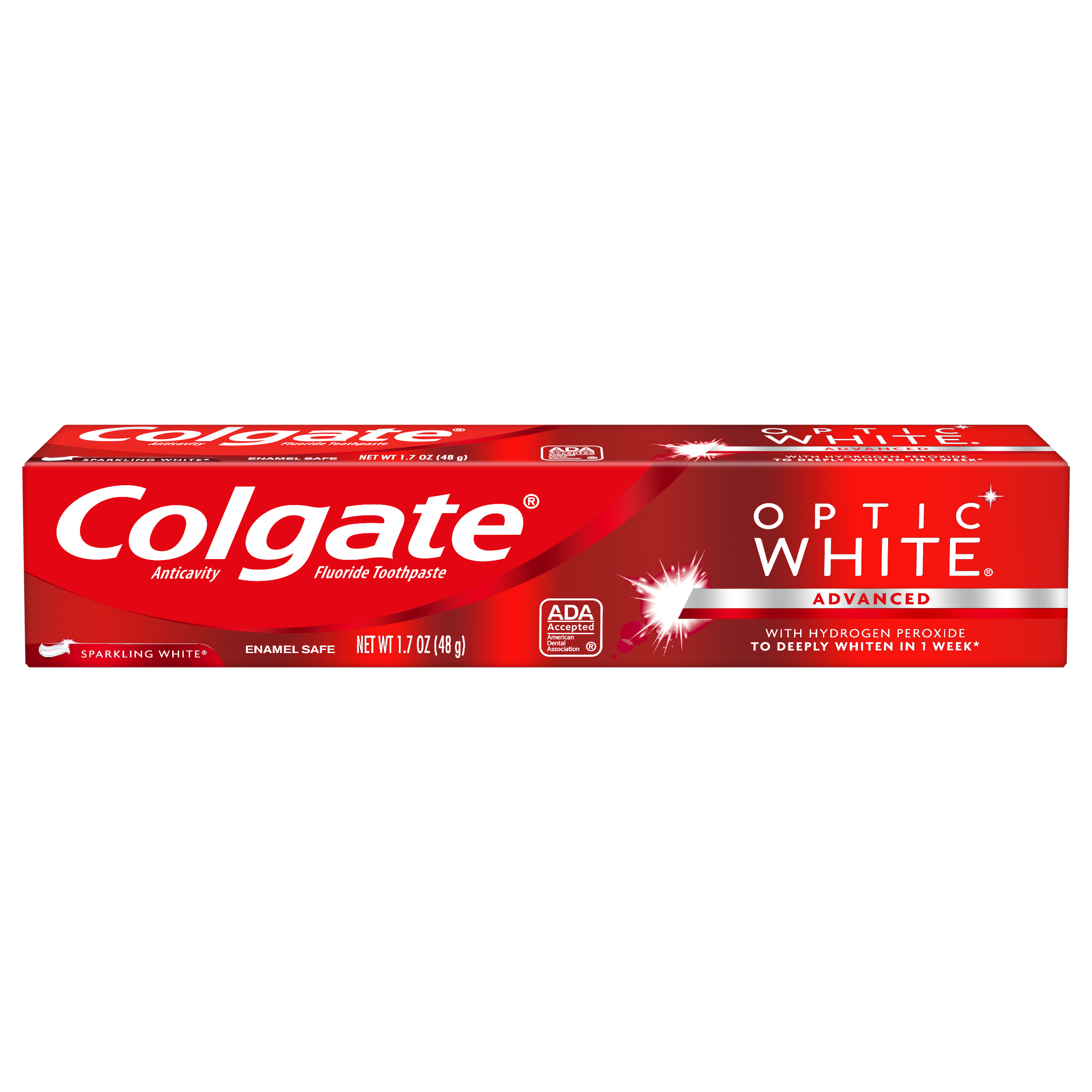 Colgate Optic White Travel Size Whitening Toothpaste, Sparkling Mint - 1.7 oz Colgate