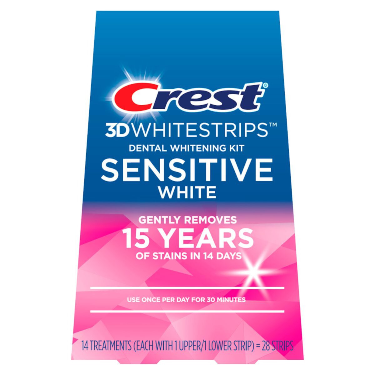 2X - Crest 3D Whitestrips Sensitive White At-home Teeth Whitening Kit - 14 Treatments Crest