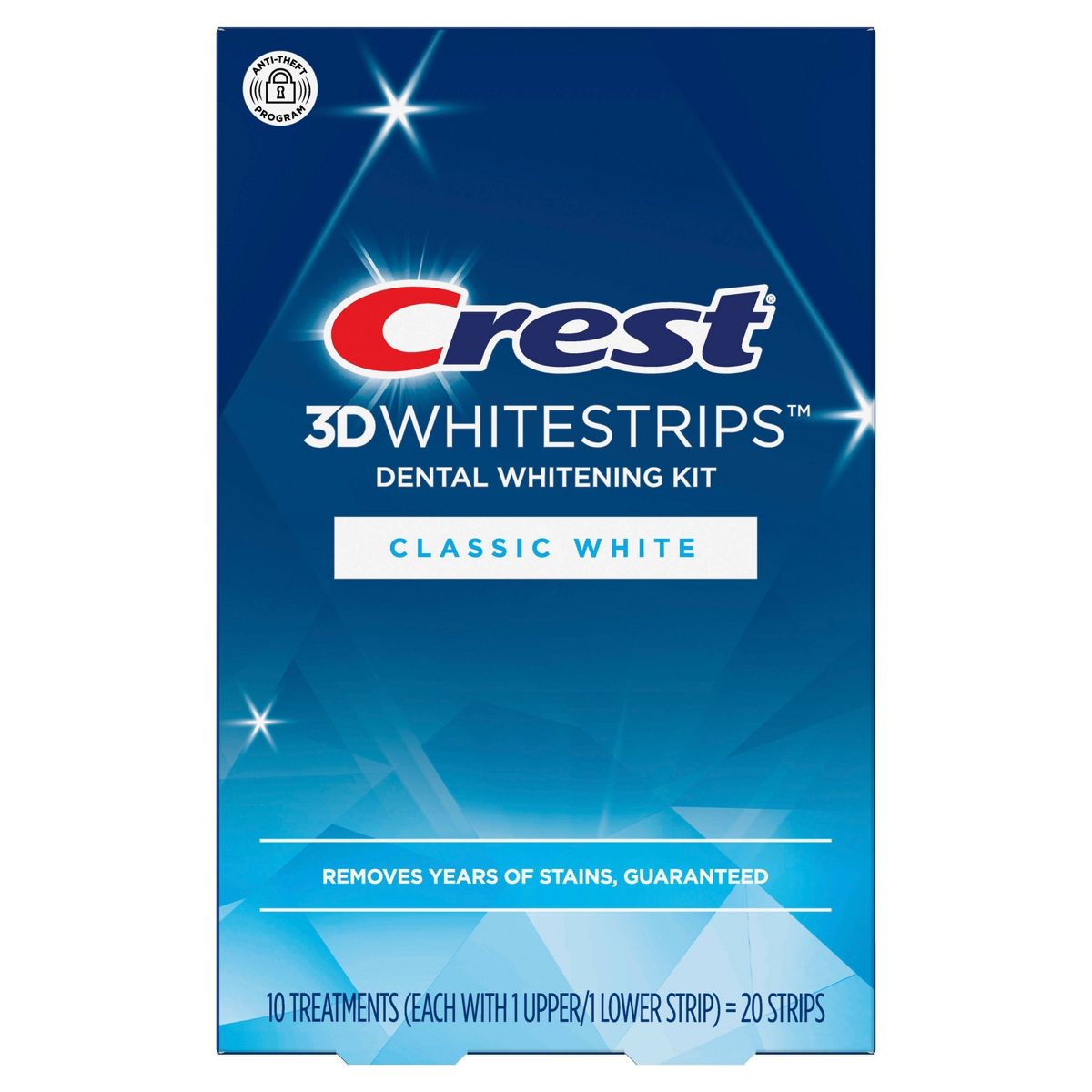 2X - Crest 3DWhitestrips Classic White At-home Teeth Whitening Kit - 10 Treatments Crest