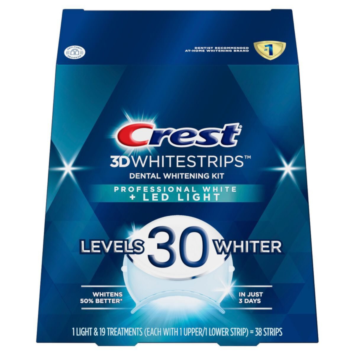 2X - Crest 3D Whitestrips Professional White with Light Teeth Whitening Kit, 7 Treatments Crest