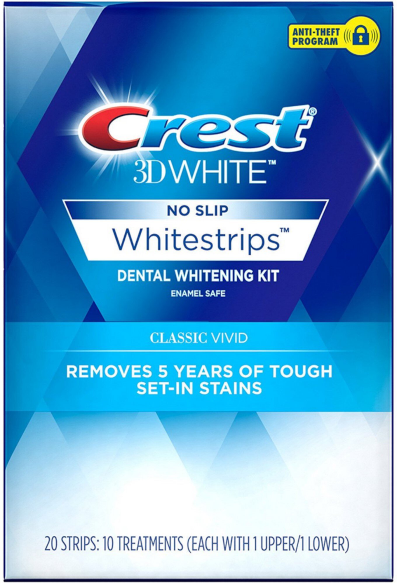 3 Pack - Crest 3D White No Slip Whitestrips Dental Whitening Kit, 10 Treatments 1 ea Crest