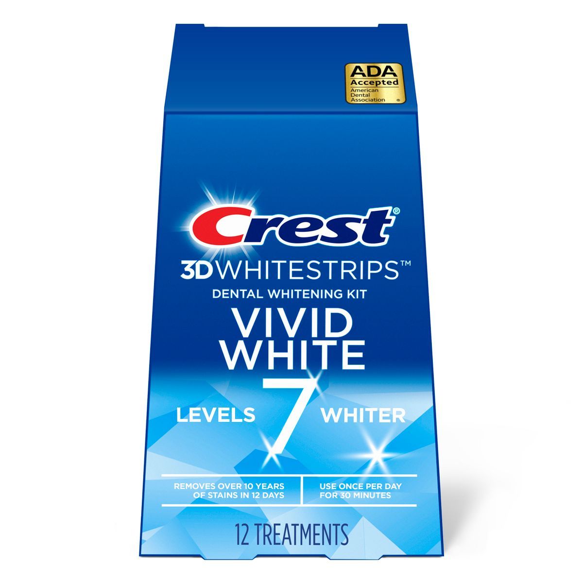 2X - Crest 3D Whitestrips Vivid White Teeth Whitening Kit - 12 Treatments Crest