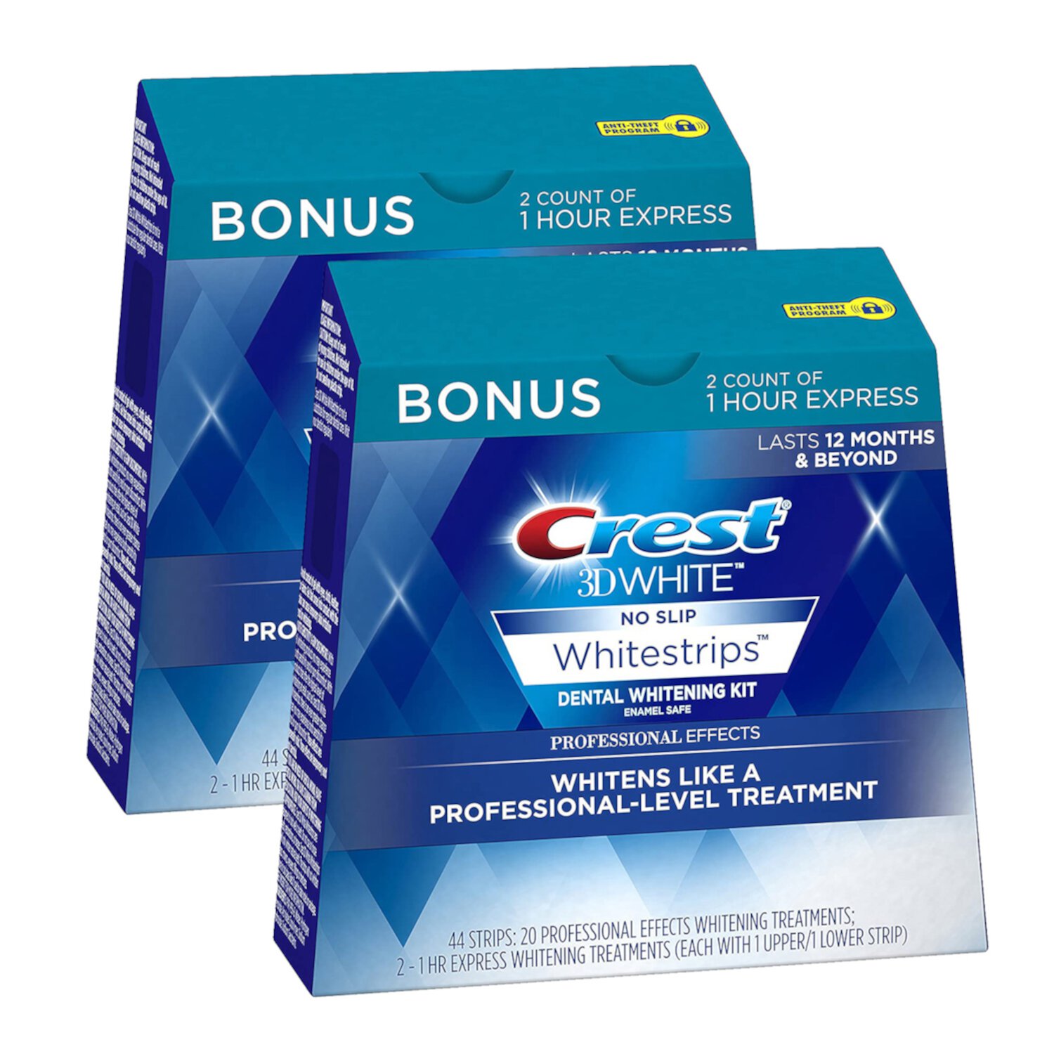 2-Pack Crest 3D White Professional Effects Whitestrips 20 Treatments + Crest 3D White 1 Hour Express Whitestrips 2 Treatments - Teeth Whitening Kit Crest