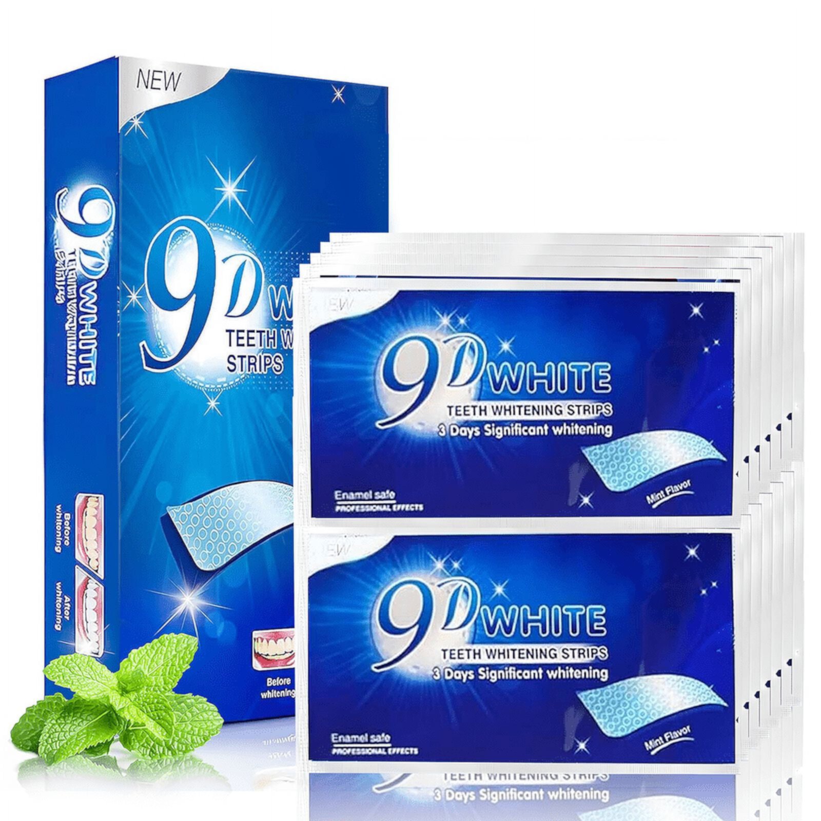 Teeth Whitening Strips for Tooth White: 56 Strips Teeth Whitening Kit for Deep Stains Removal, Mint MichPong