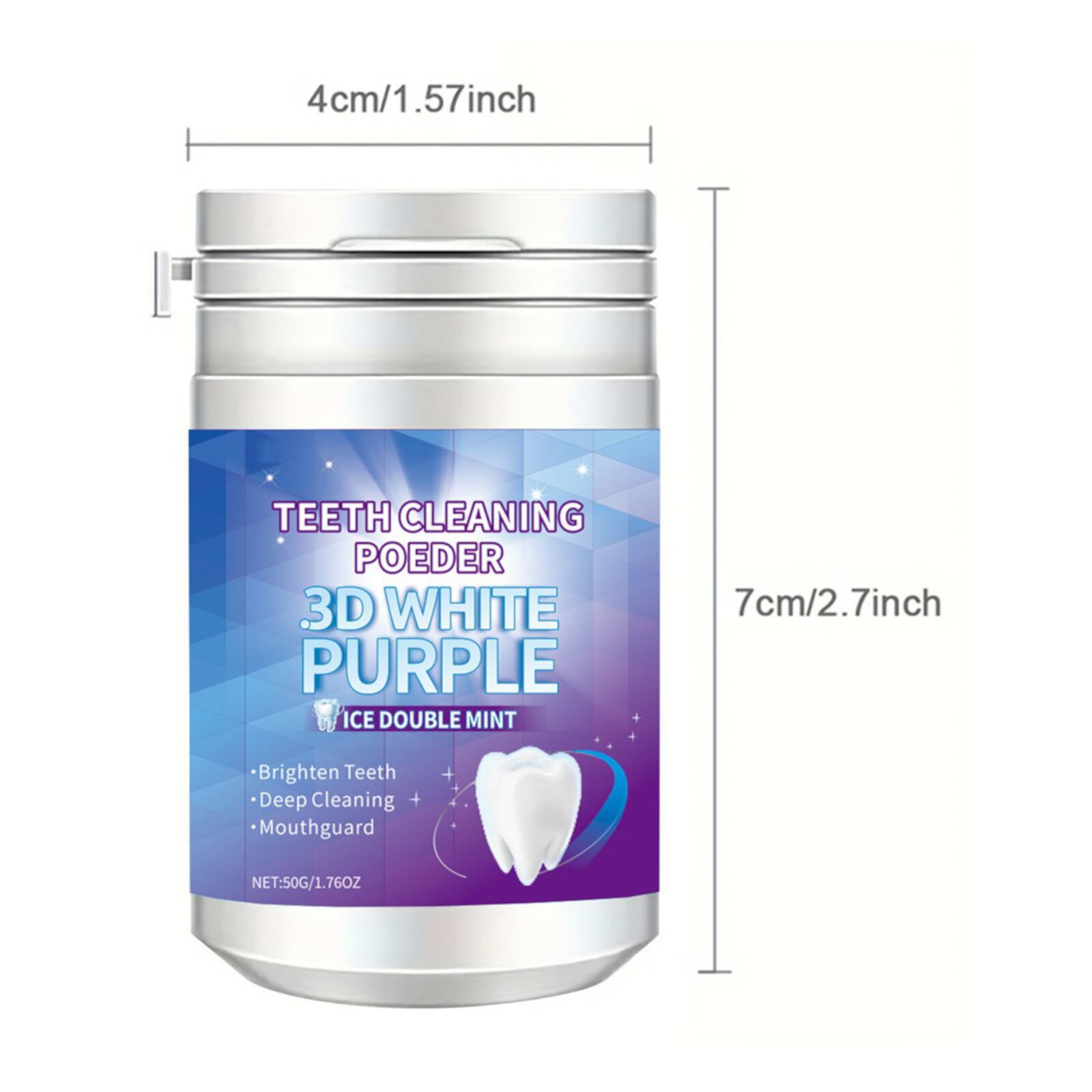 Yizioer Teeth Whitening， Tooth Cleaning Powder Purple Teeth Powder Bright Teeth Powder Tooth Powder Teeth Mint Powder for Fresh Breath， Teeth Whitening Kit， Teeth Whitening Gel (Clearance) Yizioer