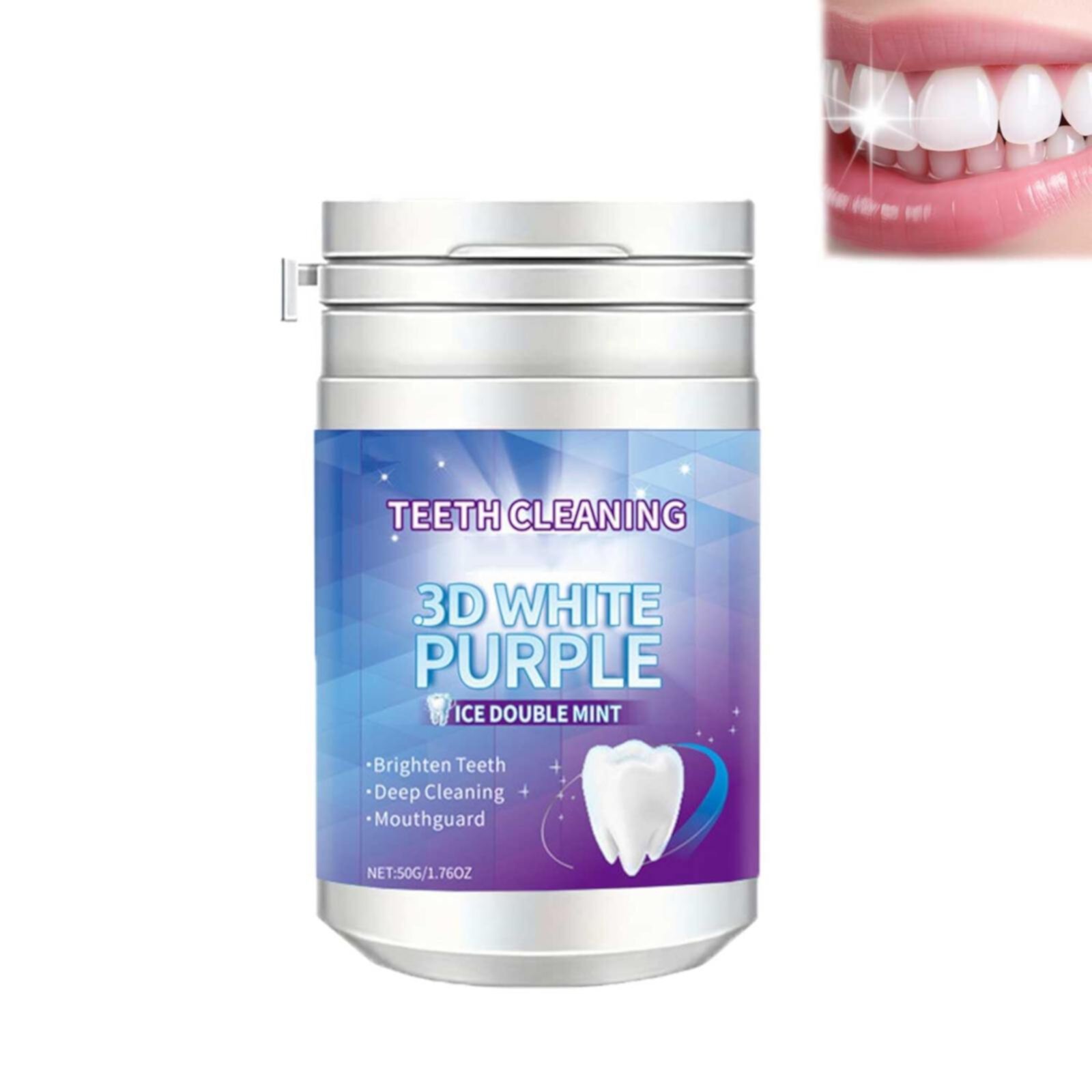 Yizioer Teeth Whitening， Tooth Cleaning Powder Purple Teeth Powder Bright Teeth Powder Tooth Powder Teeth Mint Powder for Fresh Breath， Teeth Whitening Kit， Teeth Whitening Gel (Clearance) Yizioer