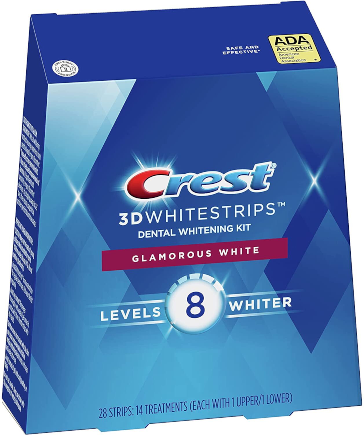 Crest 3D White Luxe Whitestrip Teeth Whitening Kit, Glamorous White, 14 Treatments( Each with 1 Upper/ 1 Lower), 28 Strips Crest