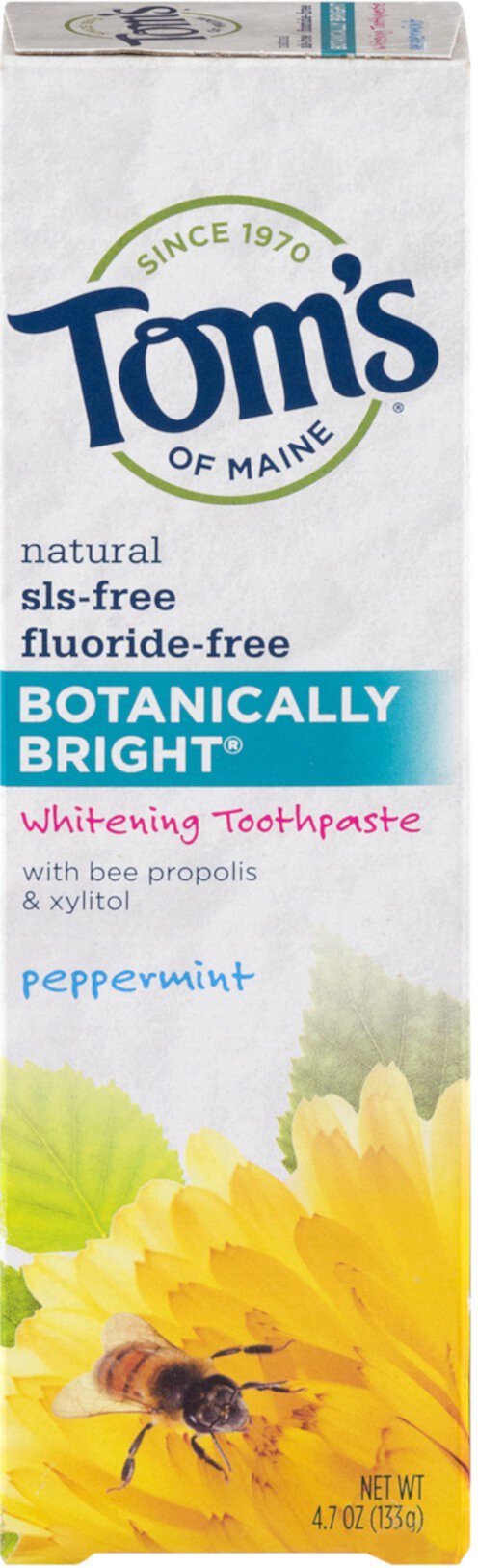 Tom's of Maine Botanically Bright Peppermint Whitening Toothpaste, 4.7 oz Tom's of Maine