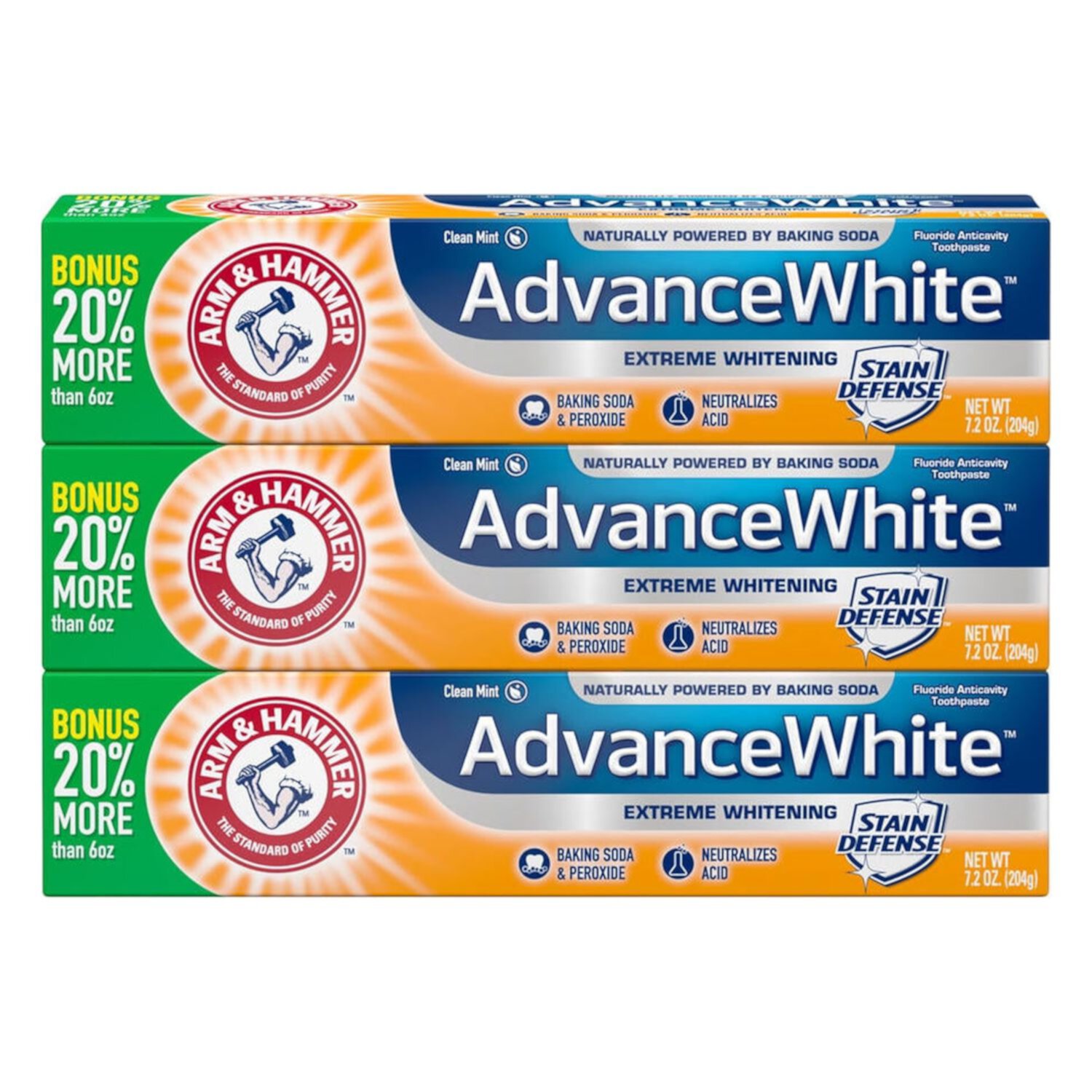 Arm & Hammer Advance White Extreme Whitening Toothpaste 7.2 oz. 3 Pack . Arm & Hammer