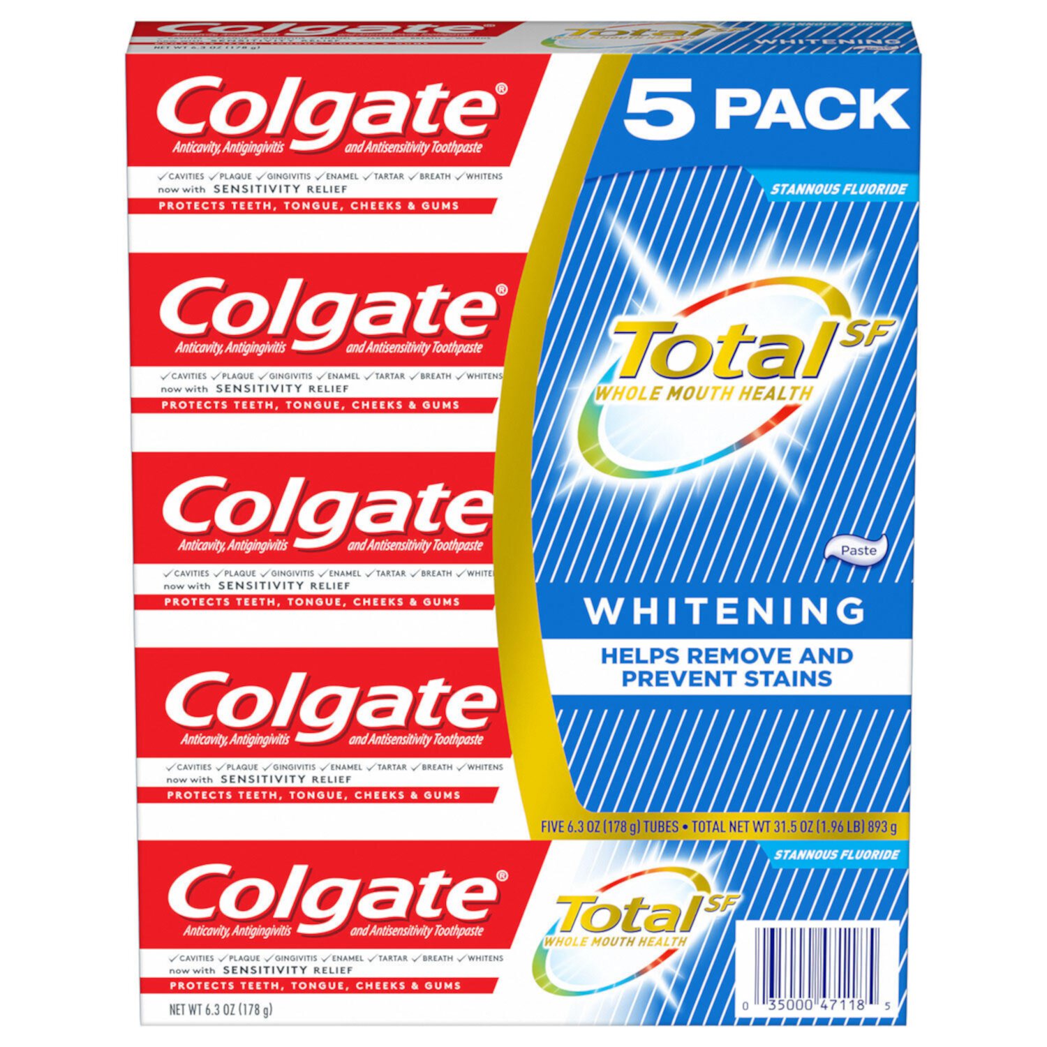 Colgate Total Whitening Toothpaste (6.3 oz., 5 pk) Visit the Colgate Store