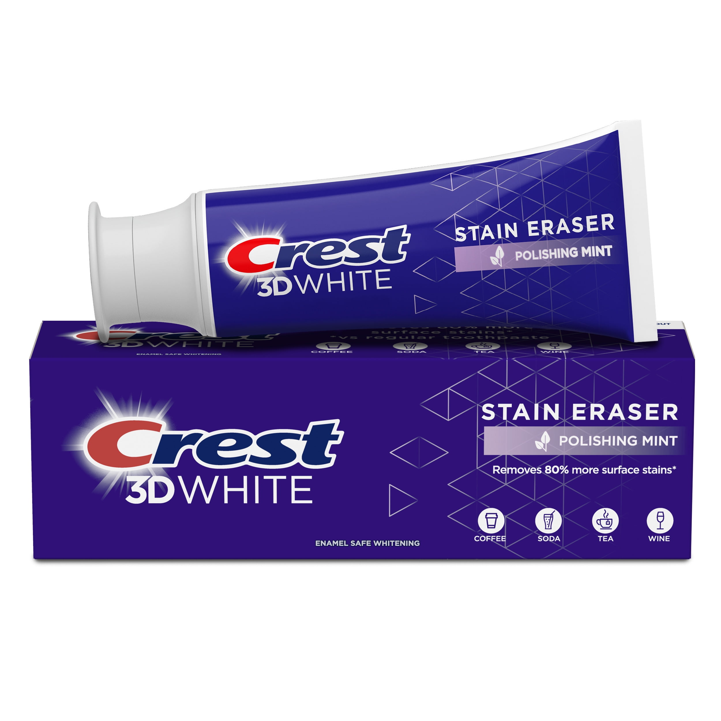 (4 pack) Crest 3D White Stain Ersr Whitening Toothpste, Polishing Mint, 3.1 oz Crest