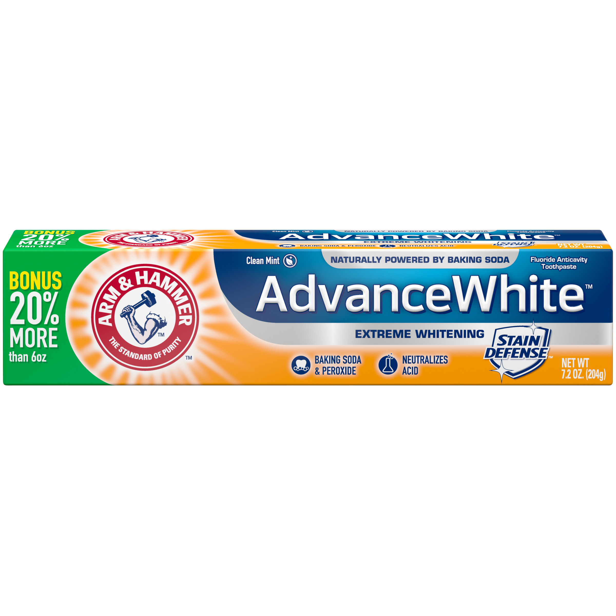 Arm  Hammer Advance White Extreme Whitening with Stain Defense, Fresh Mint, 7.2 OZ Arm & Hammer