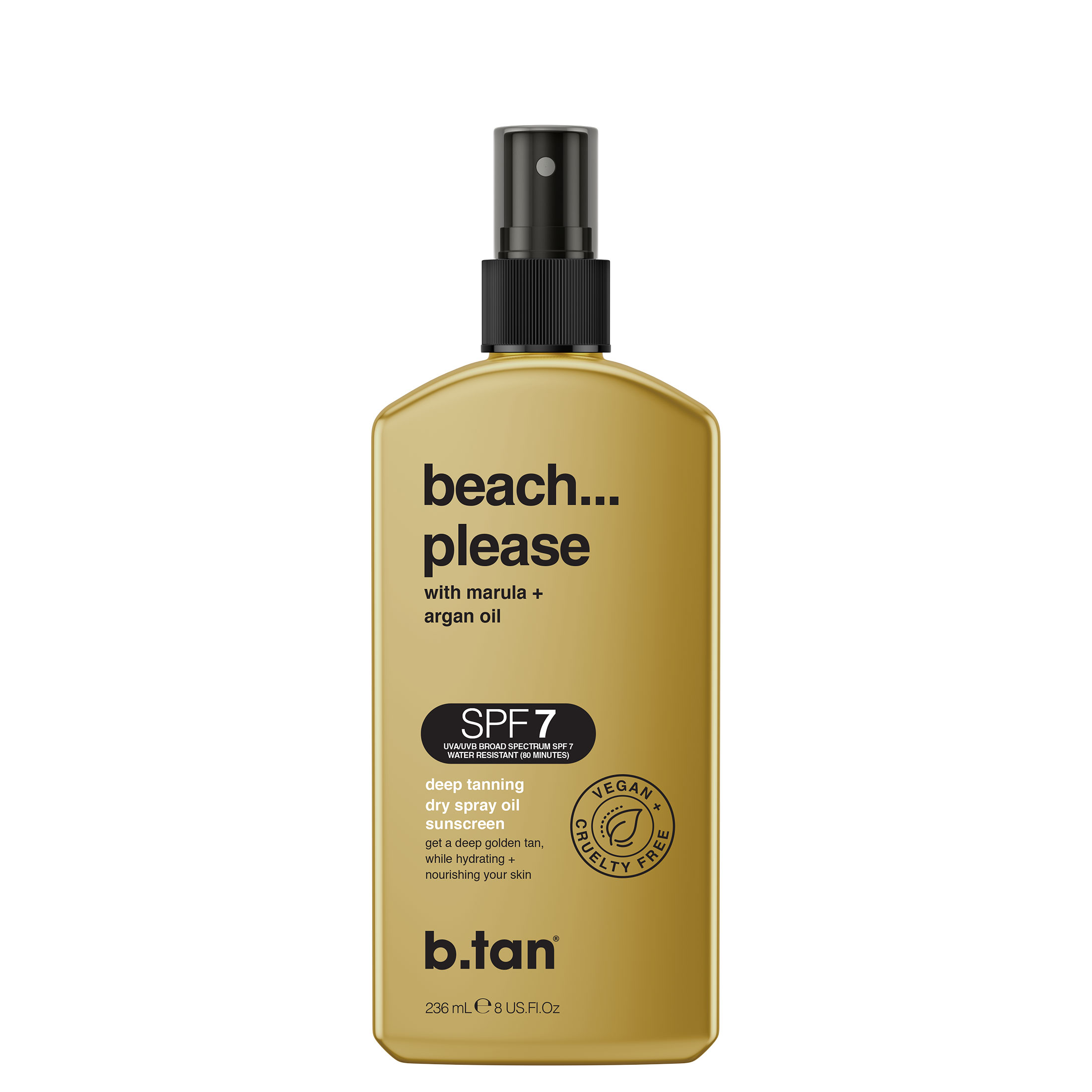 B.Tan Beach Please - SPF 7 Tanning Oil, 8 fl oz B.Tan