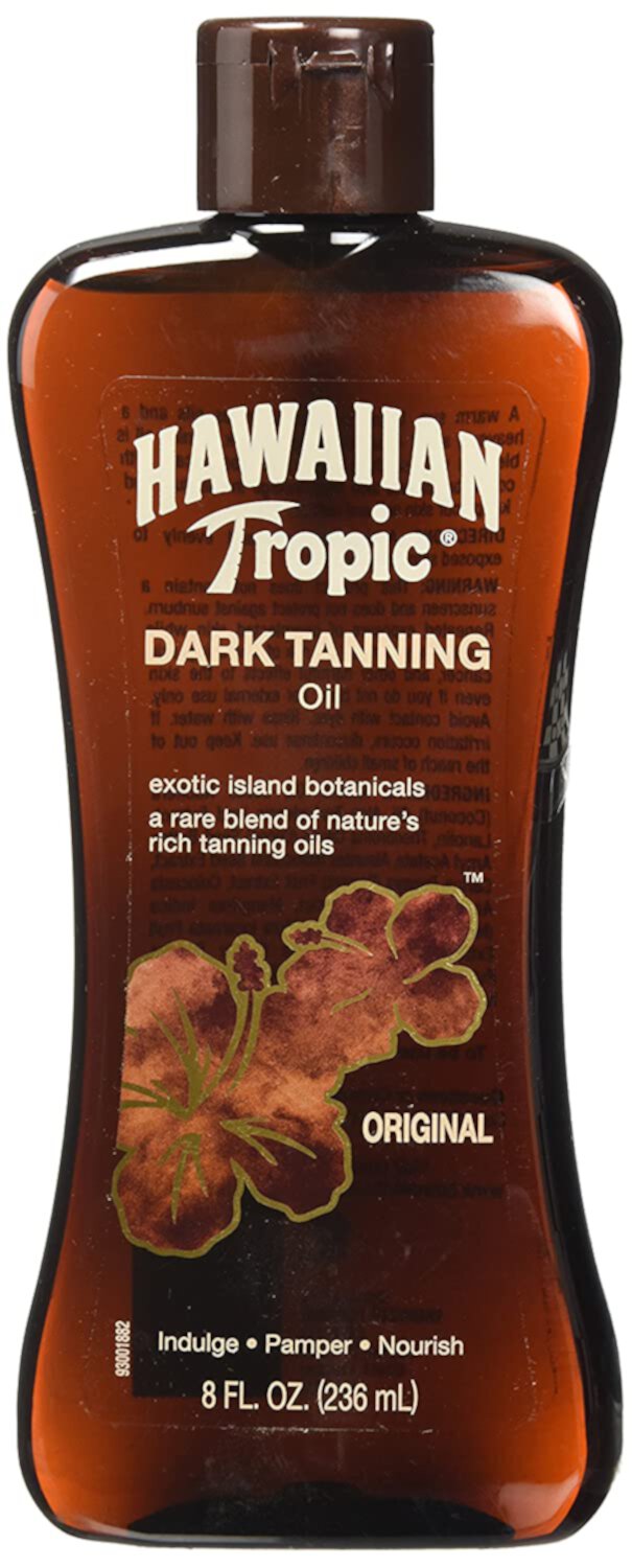 Hawaiian Exotic Island Botanicals Tropic Dark Tanning Sun Care Moisturizing Oil, 8 oz Hawaiian Tropic