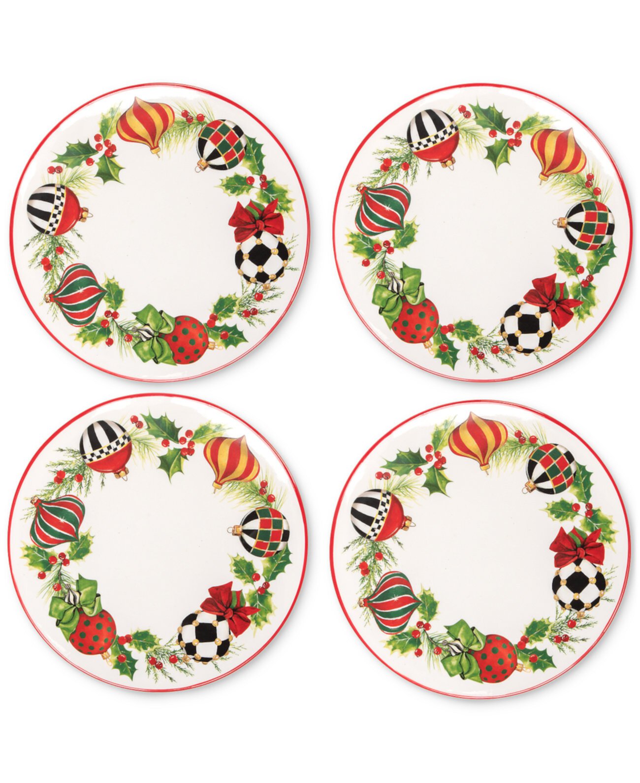 Deck the Halls Salad Plates, Set of 4 MacKenzie-Childs