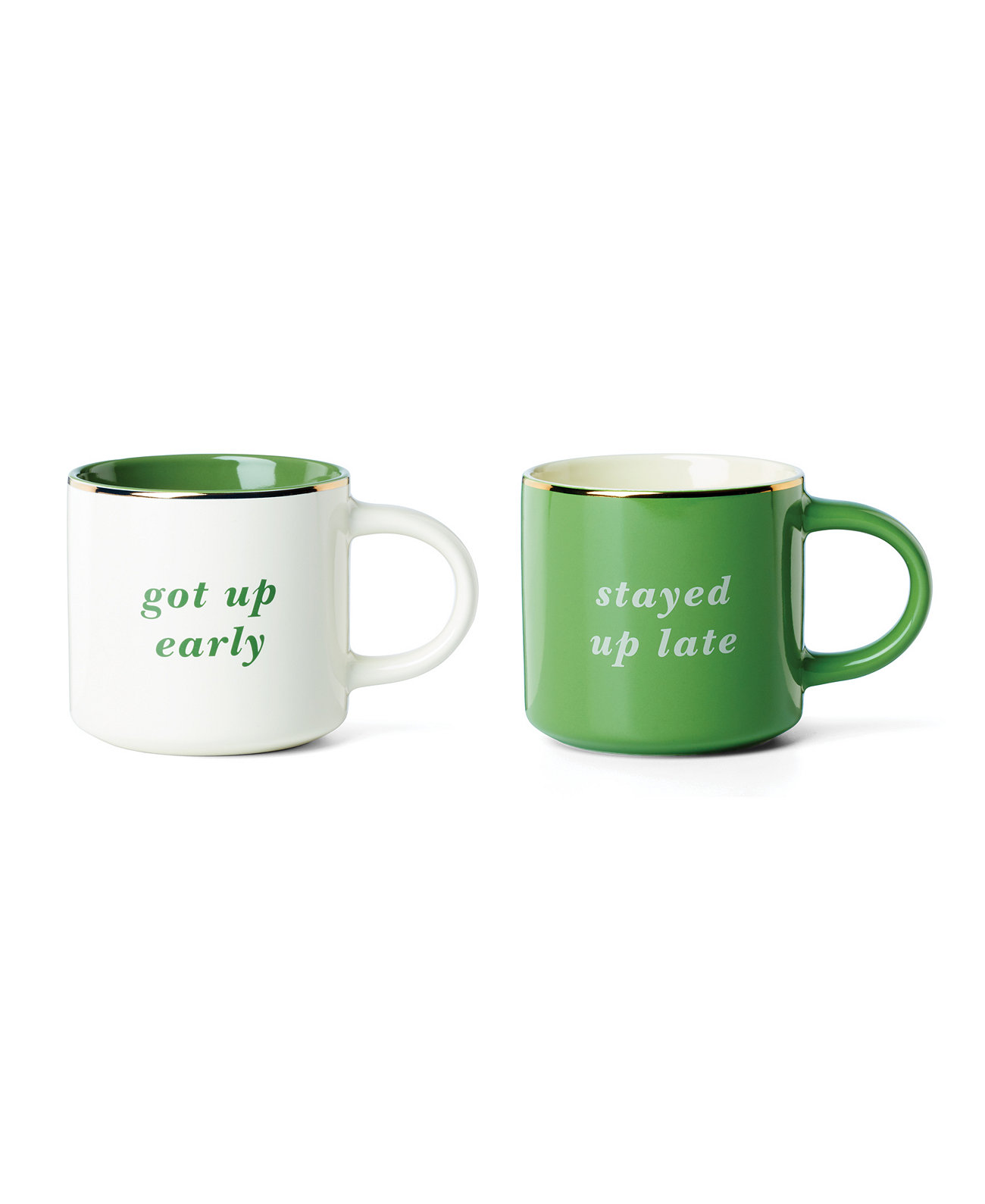 Got Up Early Stayed Up Late Mugs, Set of 2 Kate Spade New York