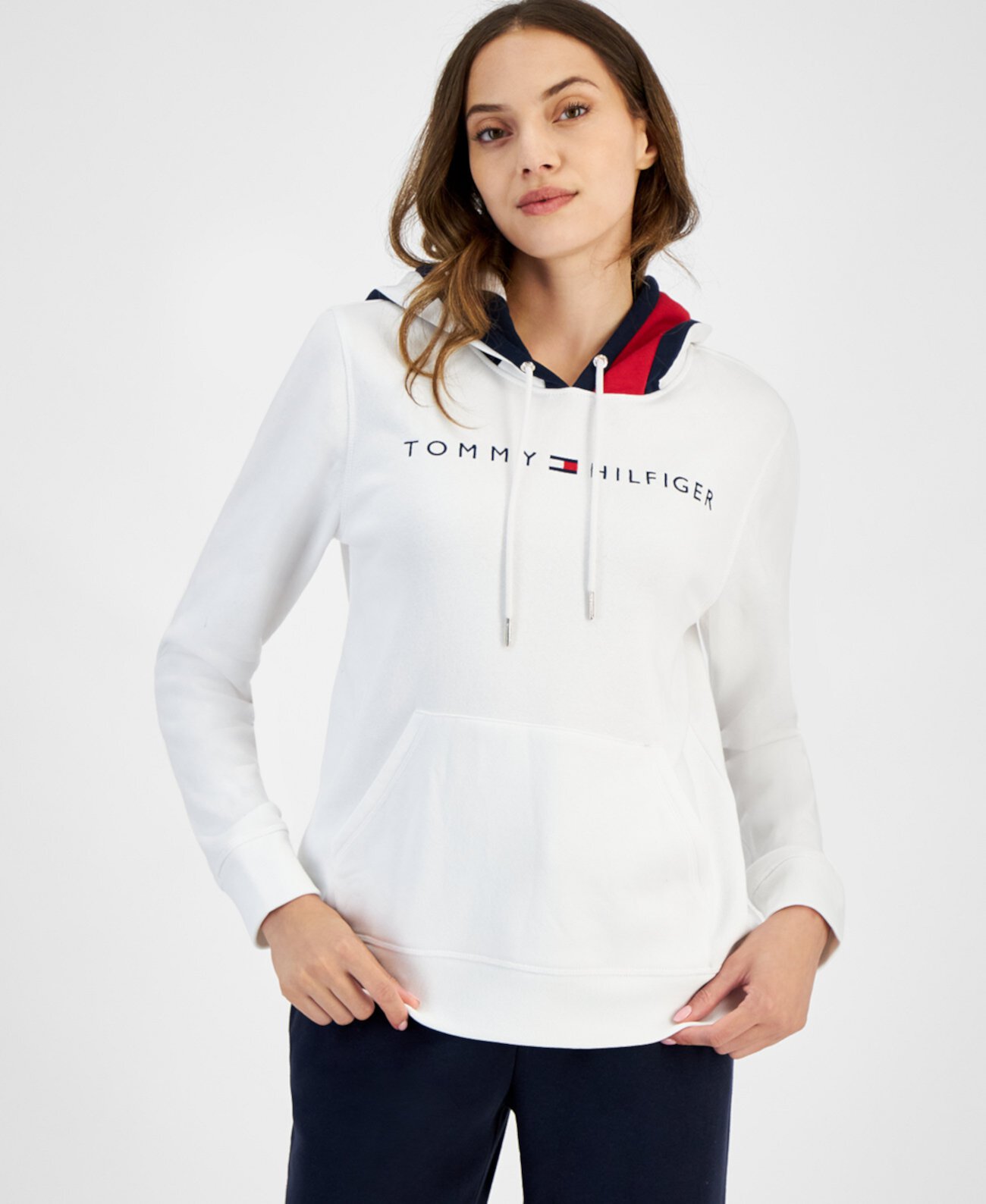 Женское худи Tommy Hilfiger с цветным капюшоном и карманом Tommy Hilfiger