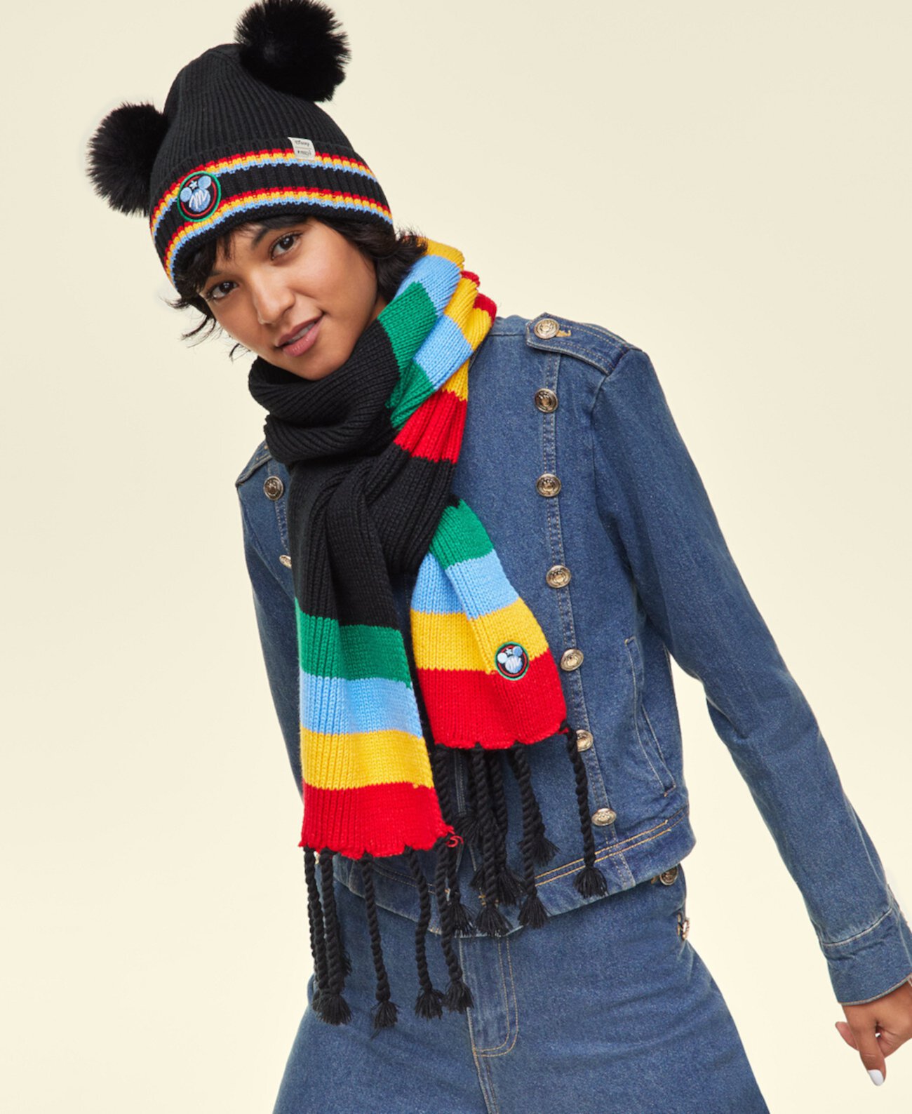 Длинный шарф Disney | Mickey Mouse Striped Beanie & Scarf Set Disney | Macy's