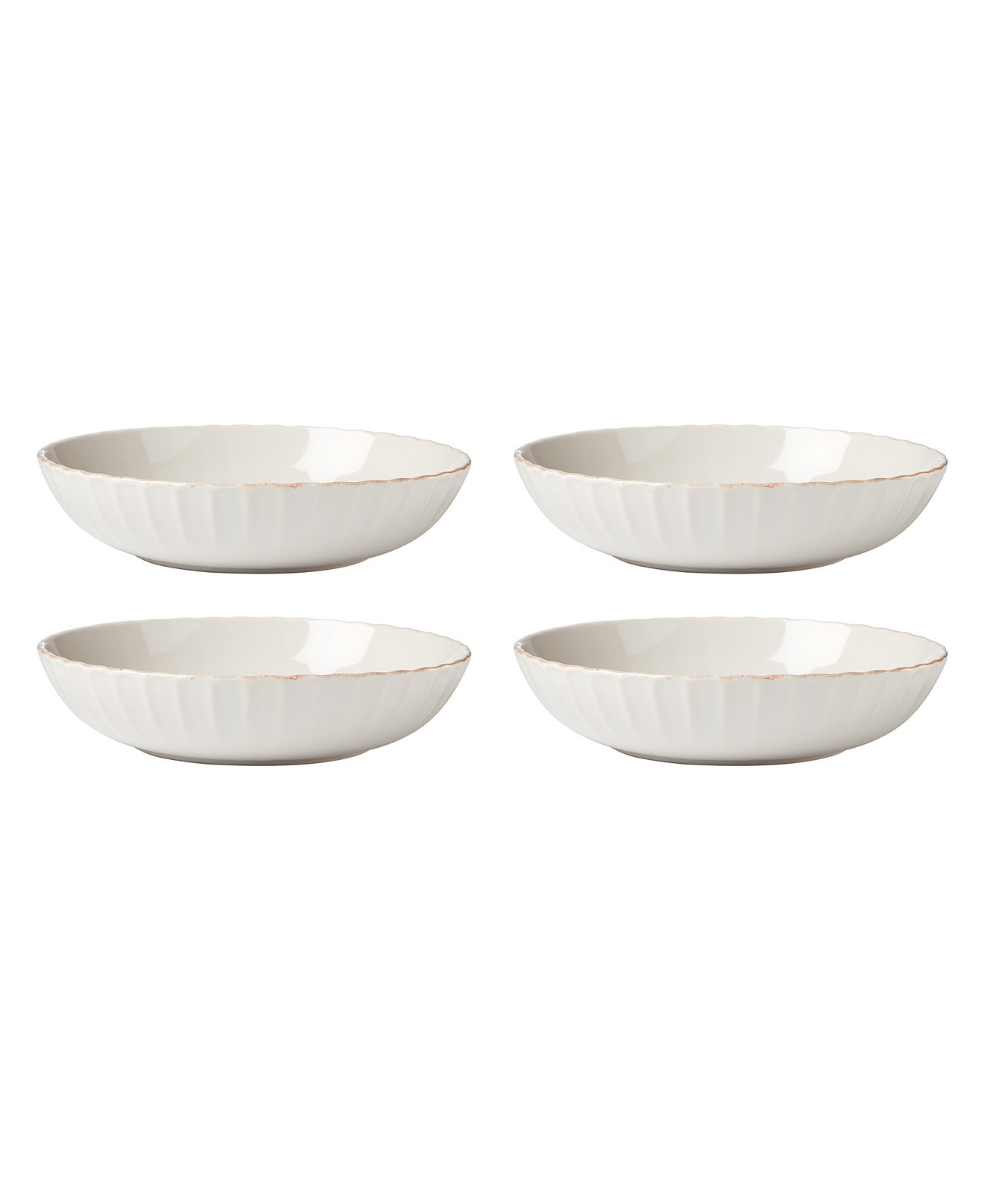 French Perle Scallop Pasta Bowls, Set of 4 Lenox