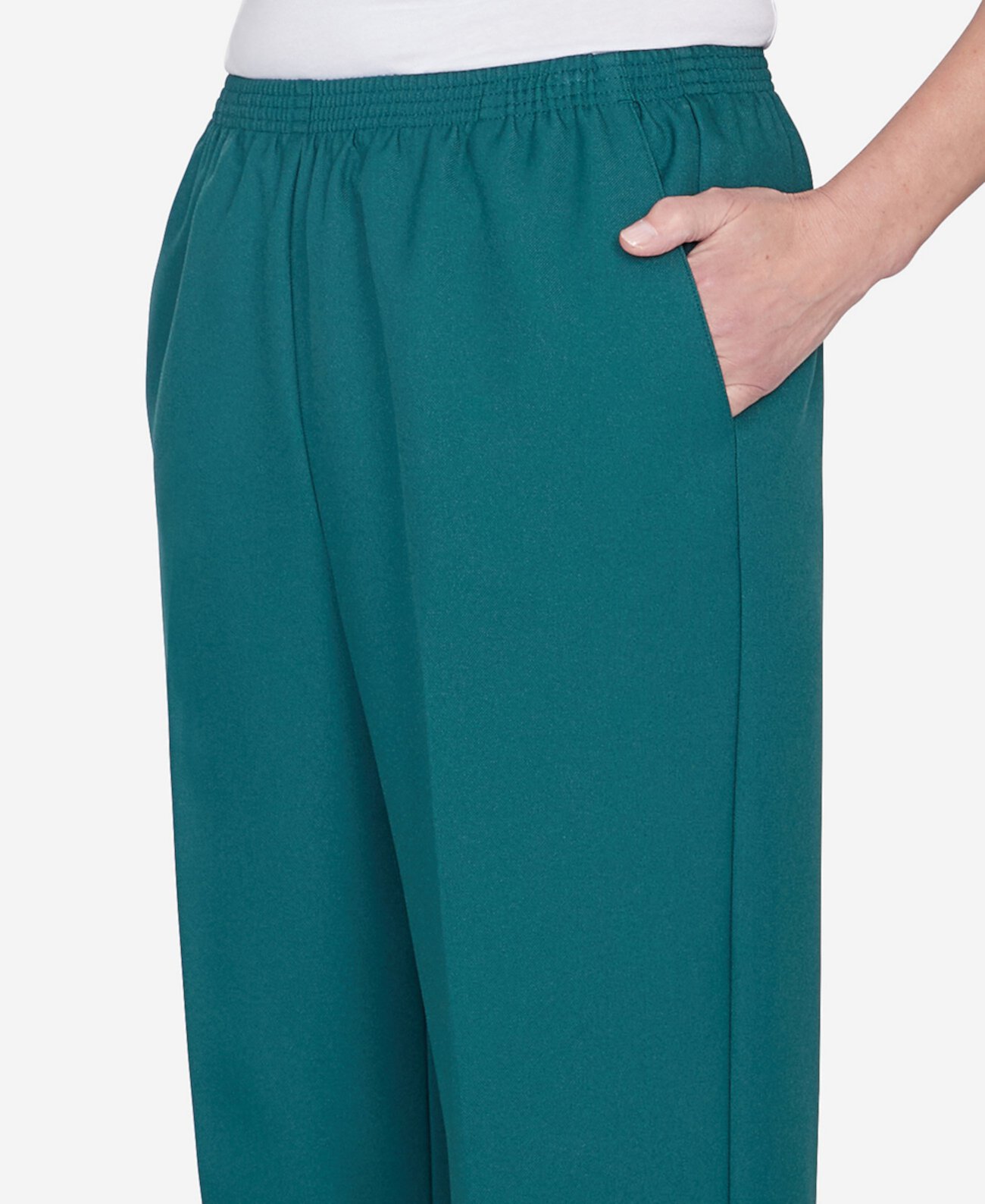 Женские Повседневные брюки Alfred Dunner Petite Classic Full Elastic Short Mid Rise Pant Alfred Dunner