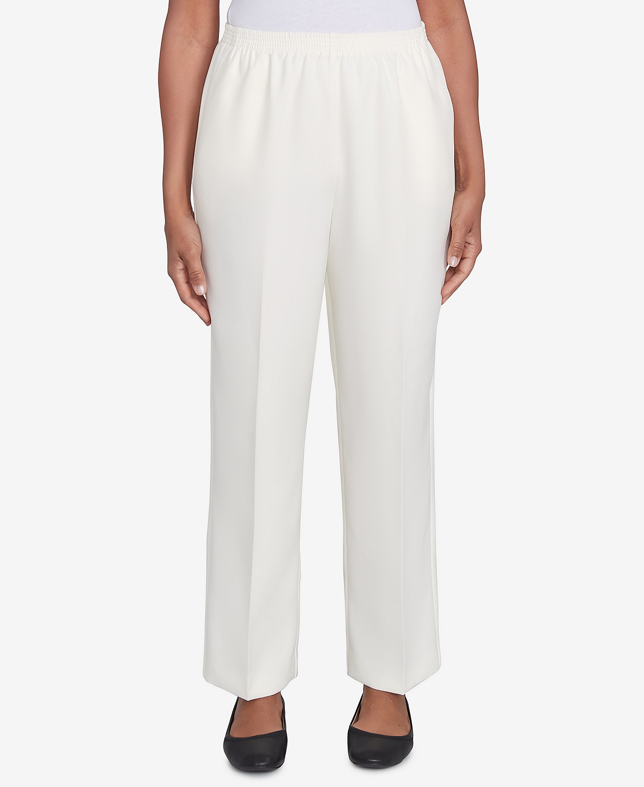 Женские Повседневные брюки Alfred Dunner Petite Classic Full Elastic Short Mid Rise Pant Alfred Dunner