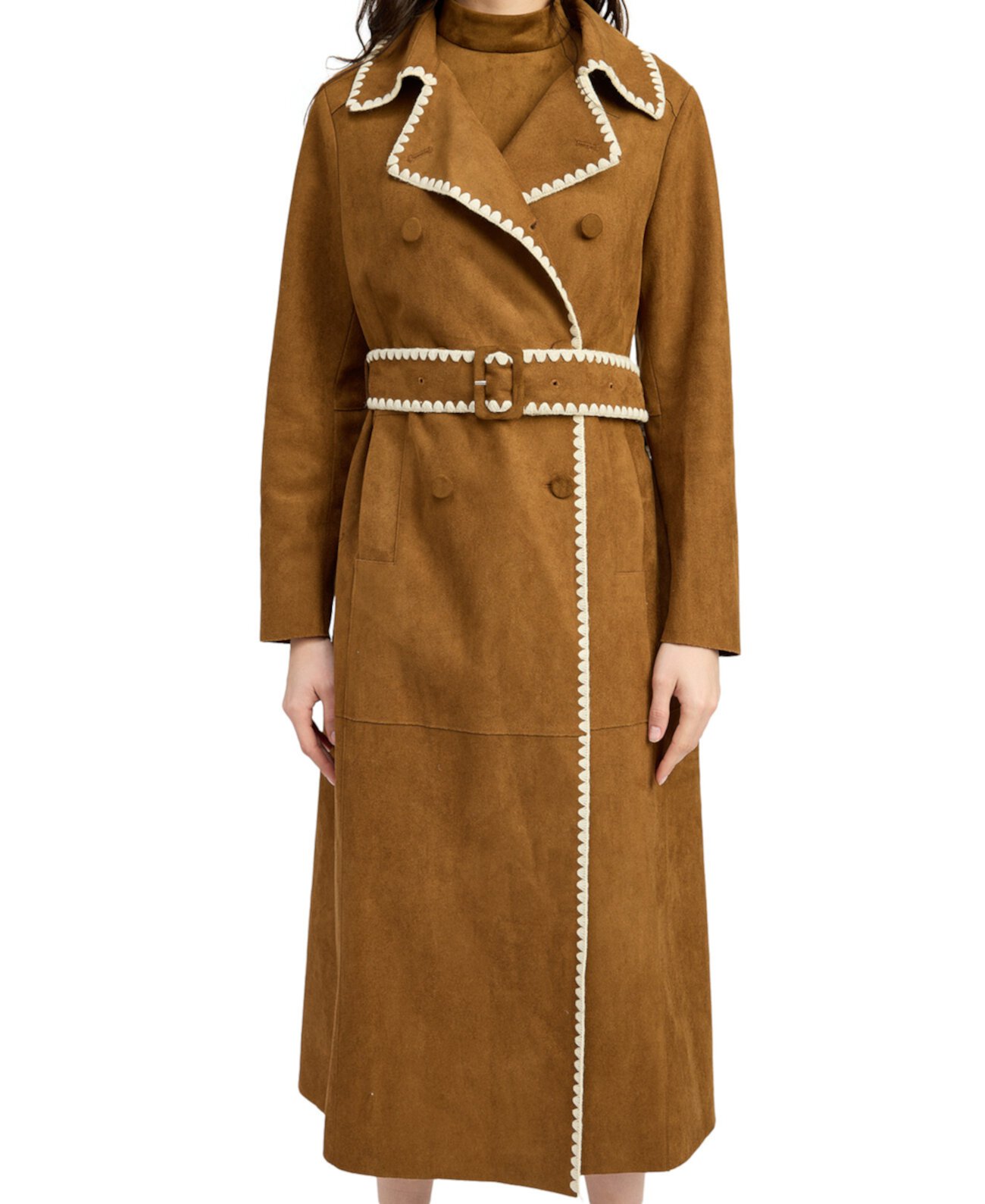 Women's Logan Faux-Suede Belted Trench Coat EN SAISON