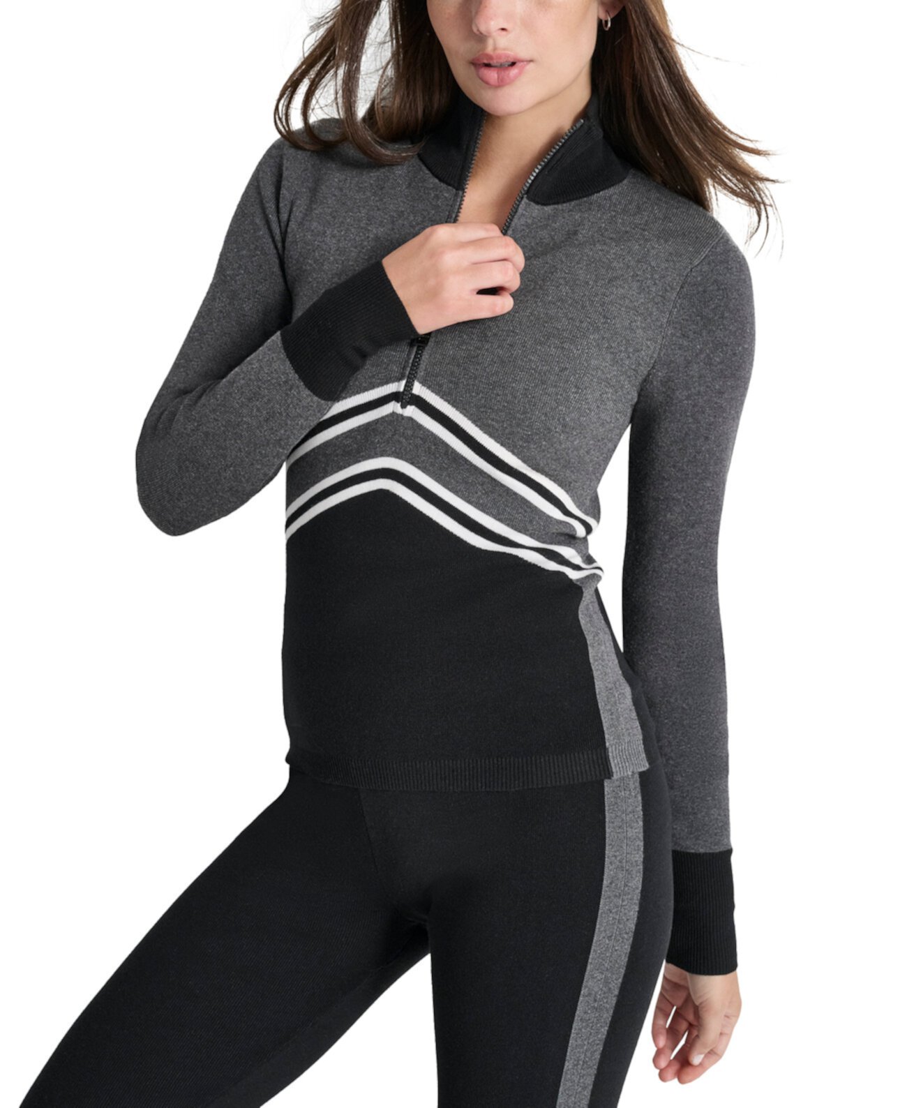 Женская Ветровка DKNY Apres Ski Chevron-Stripe Half-Zip DKNY