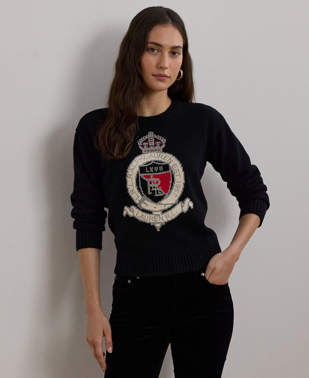 Женский Свитер LAUREN Ralph Lauren Petite Intarsia-Knit Crest LAUREN Ralph Lauren