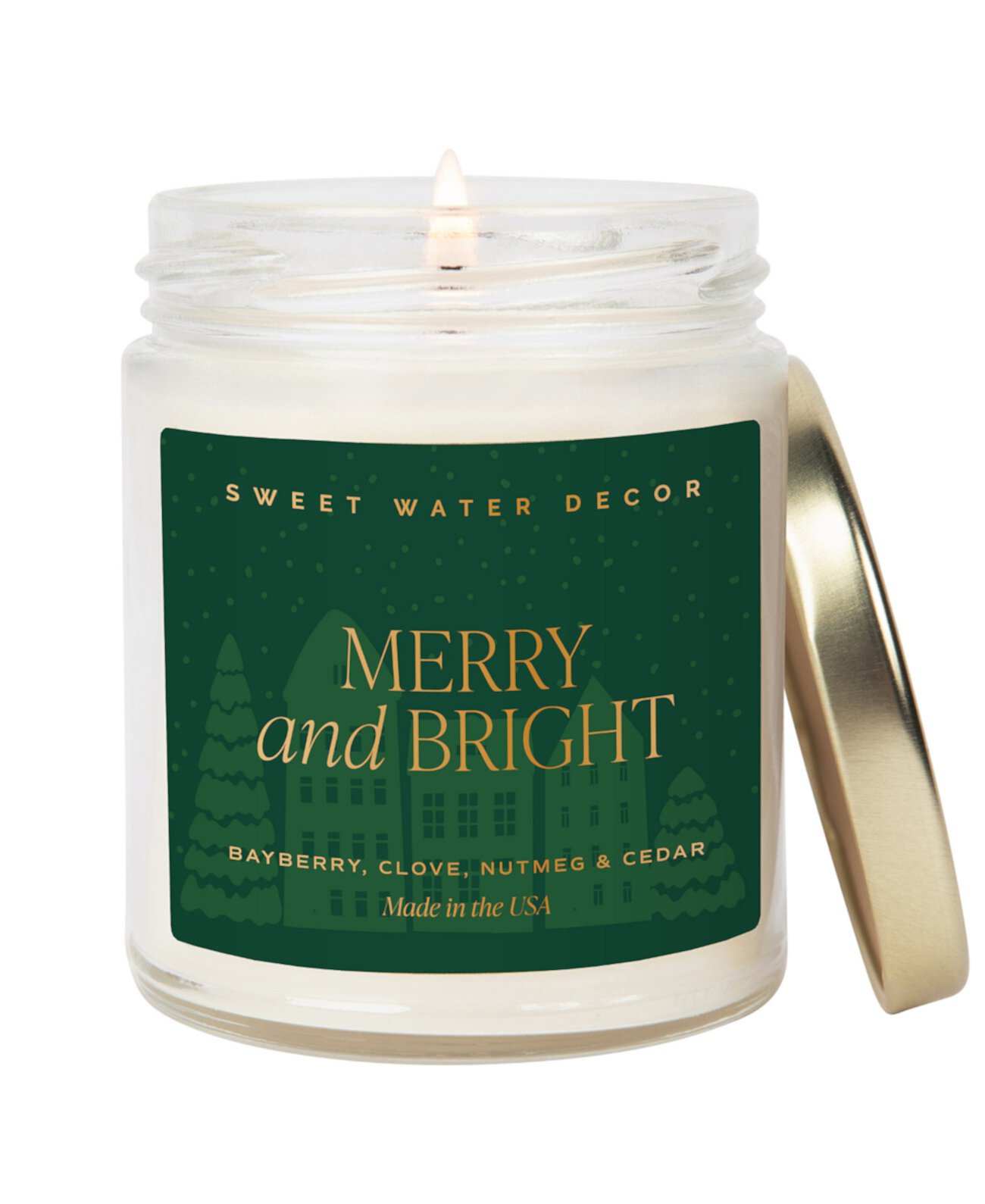 Merry and Bright Candle, 9 oz. SWEET WATER DECOR