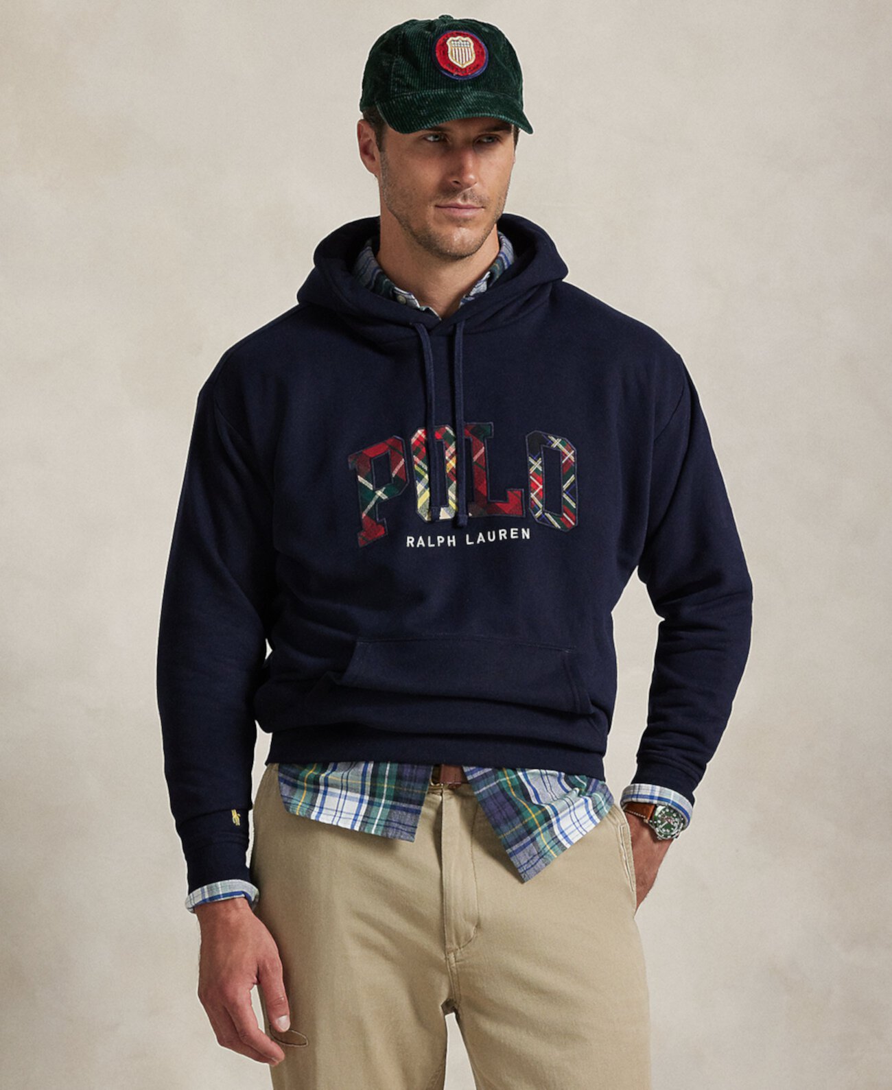 Мужская Толстовка Polo Ralph Lauren RL Fleece Plaid-Logo Polo Ralph Lauren