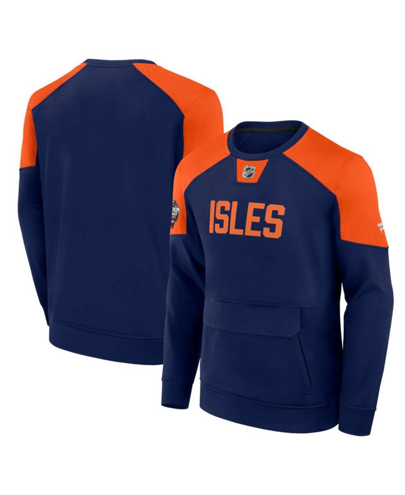 Мужское Худи Fanatics New York Islanders 2024 NHL Stadium Series Authentic Pro Fleece Logo Fanatics