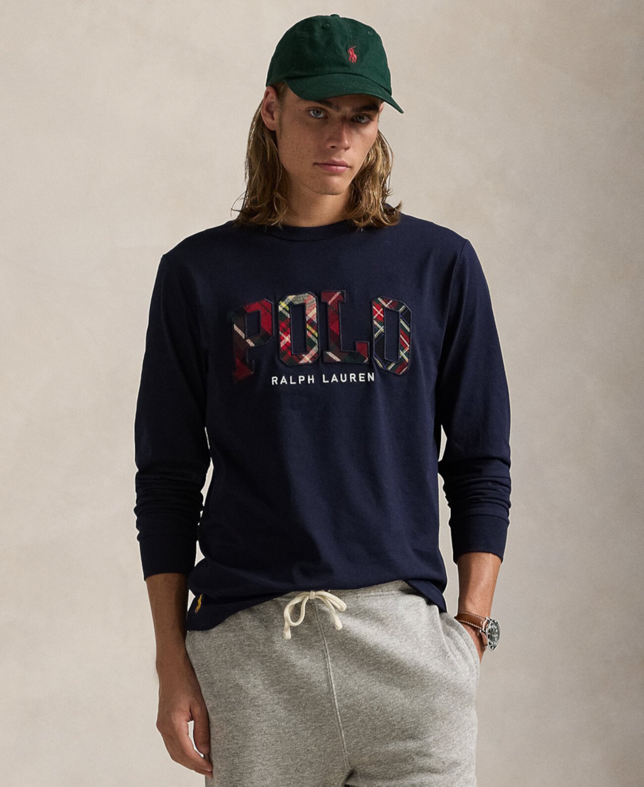 Мужская Футболка Polo Ralph Lauren С Плаид Логотипом Polo Ralph Lauren